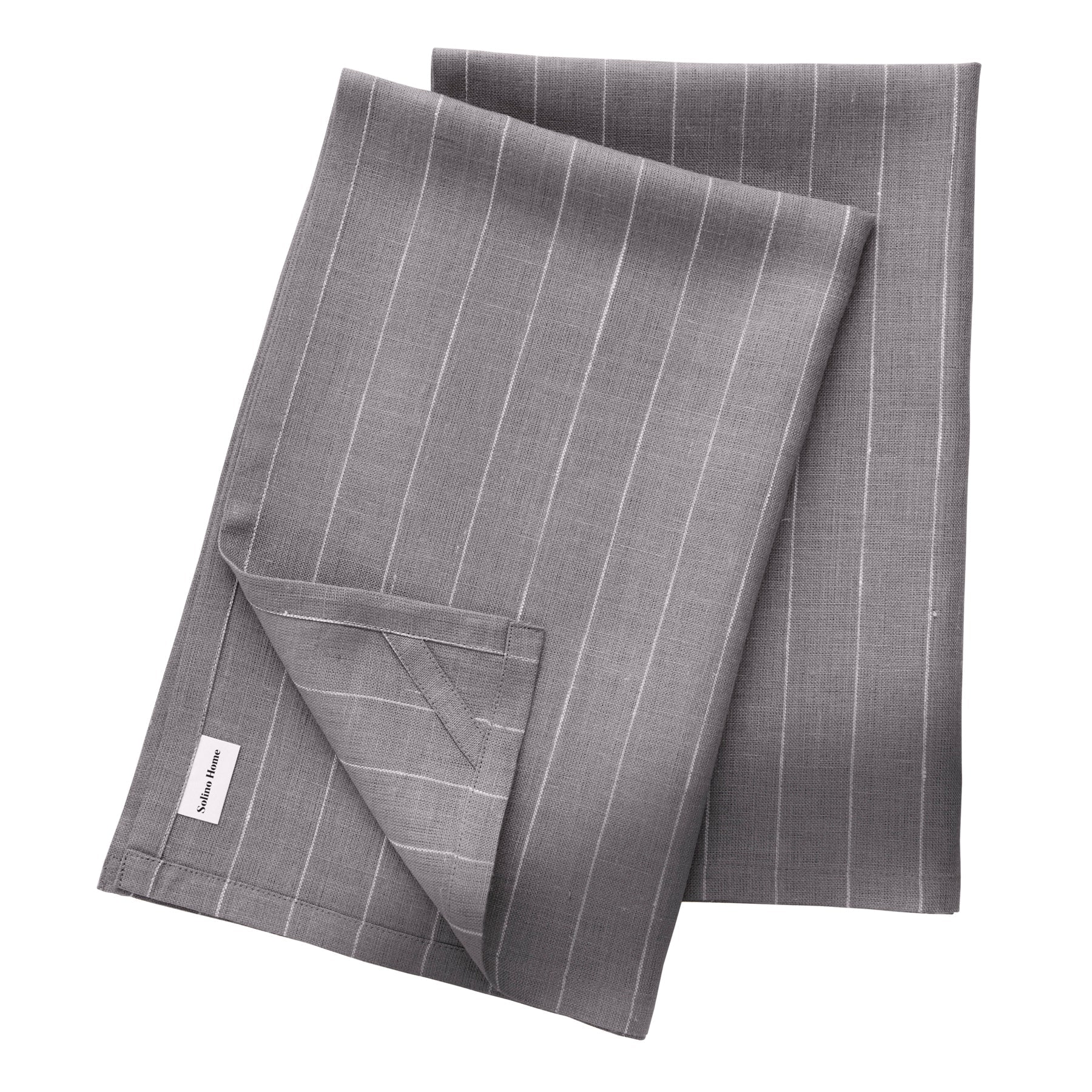 Pinstripe Kitchen Towels, Set of 2 Grey and White Pinstripe