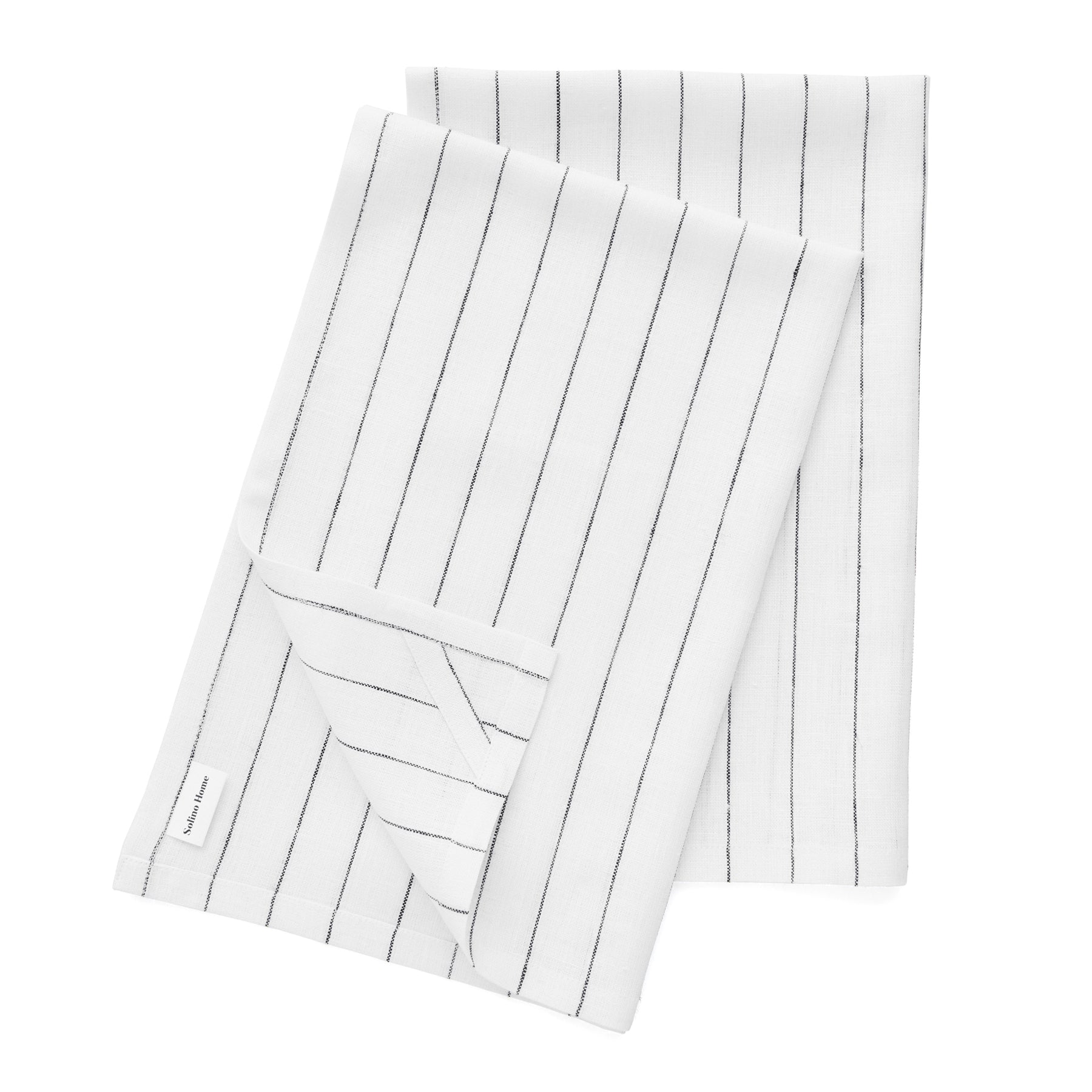 Pinstripe Kitchen Towels, Set of 2 White and Black Pinstripe