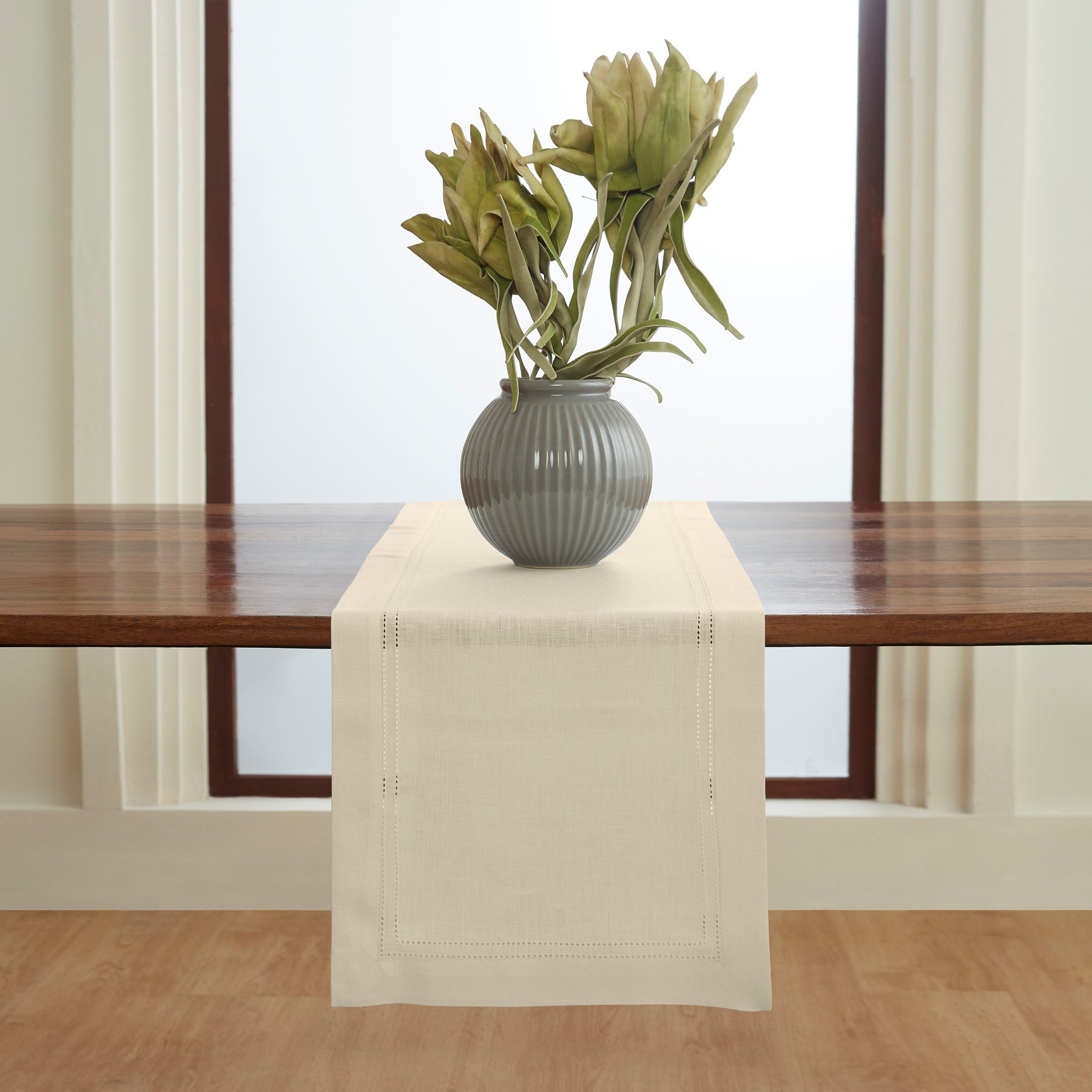 Linen Double Hemstitch Table Runner