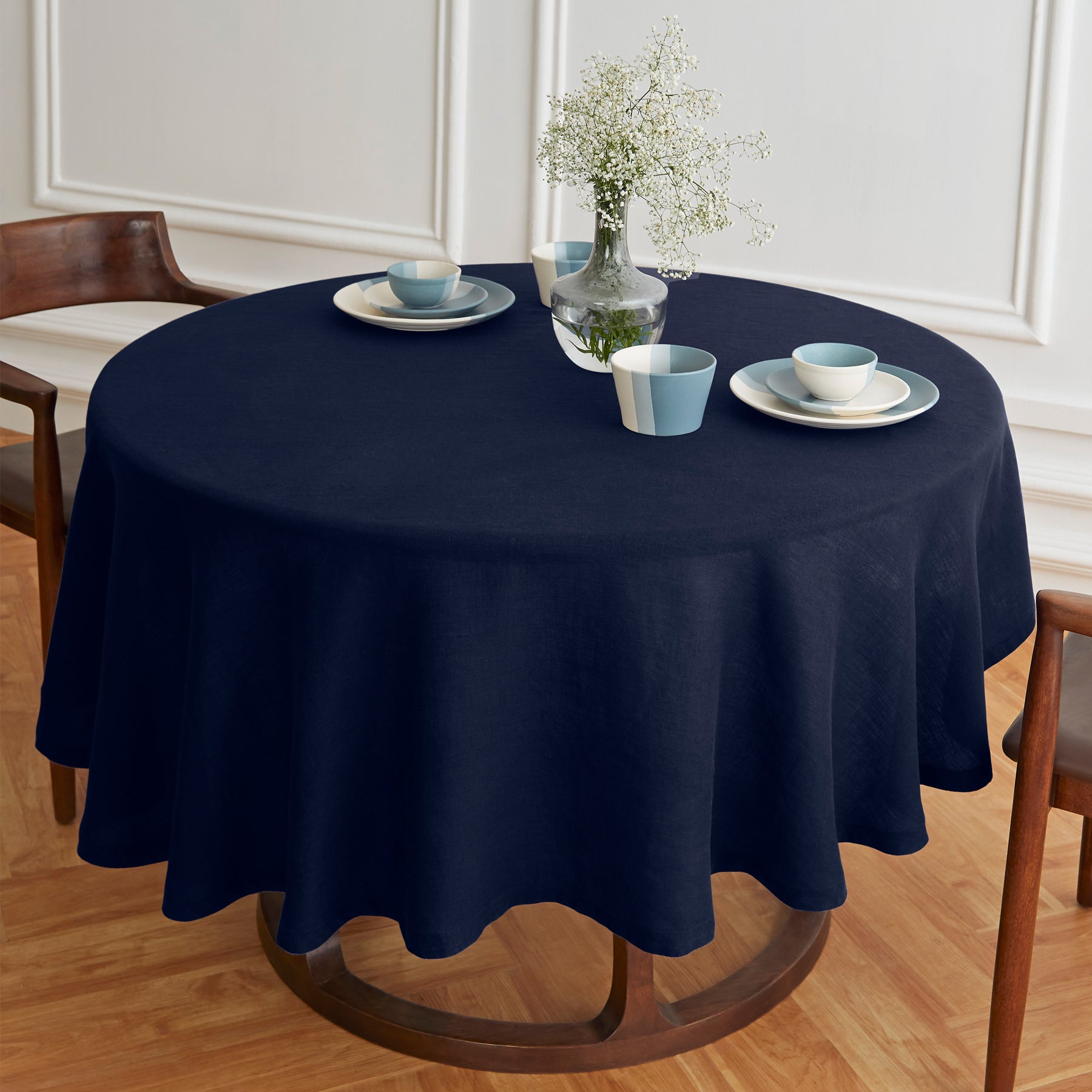 Sonoma Round Tablecloth Pre - Washed Indigo Navy