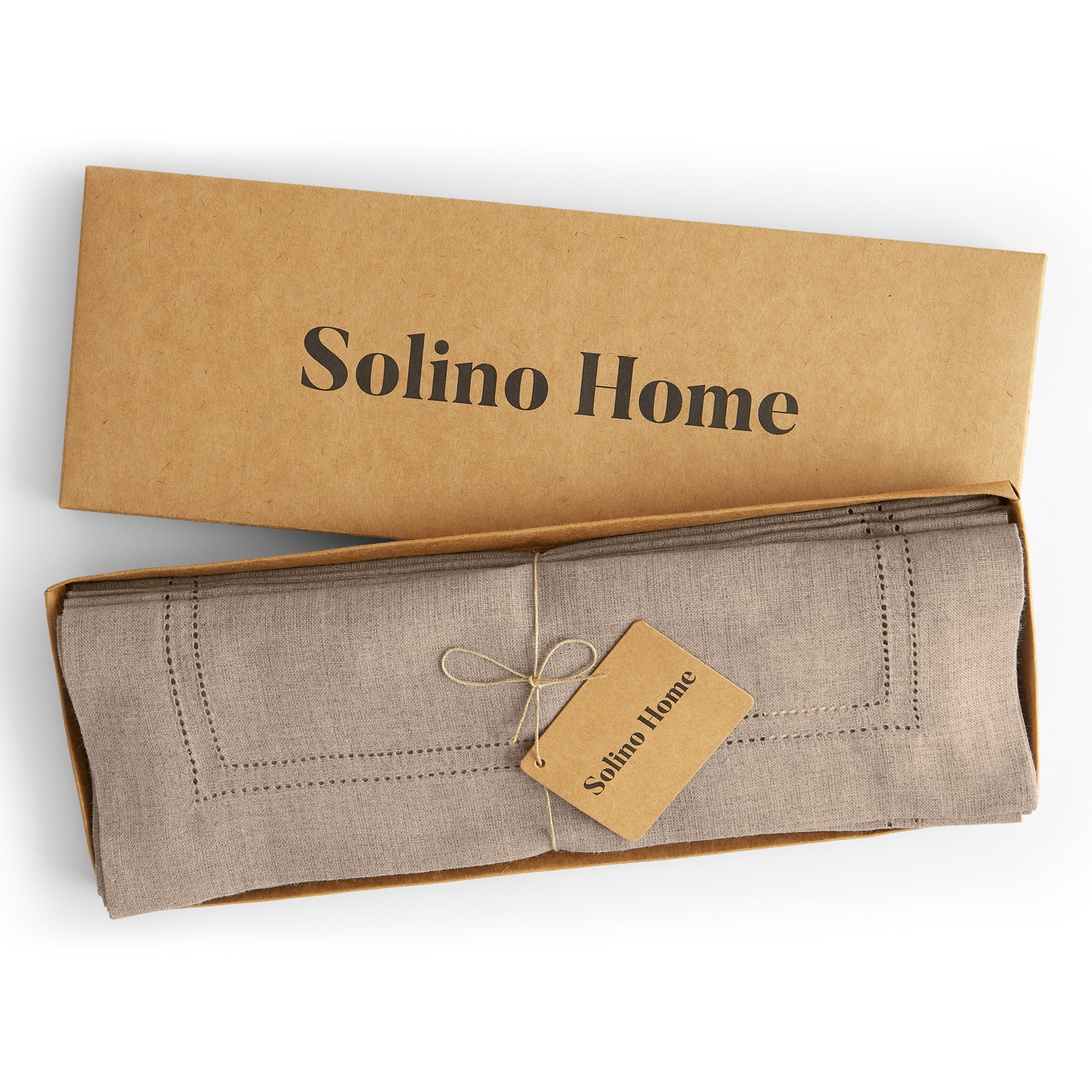 Linen Double Hemstitch Placemats, Set of 4