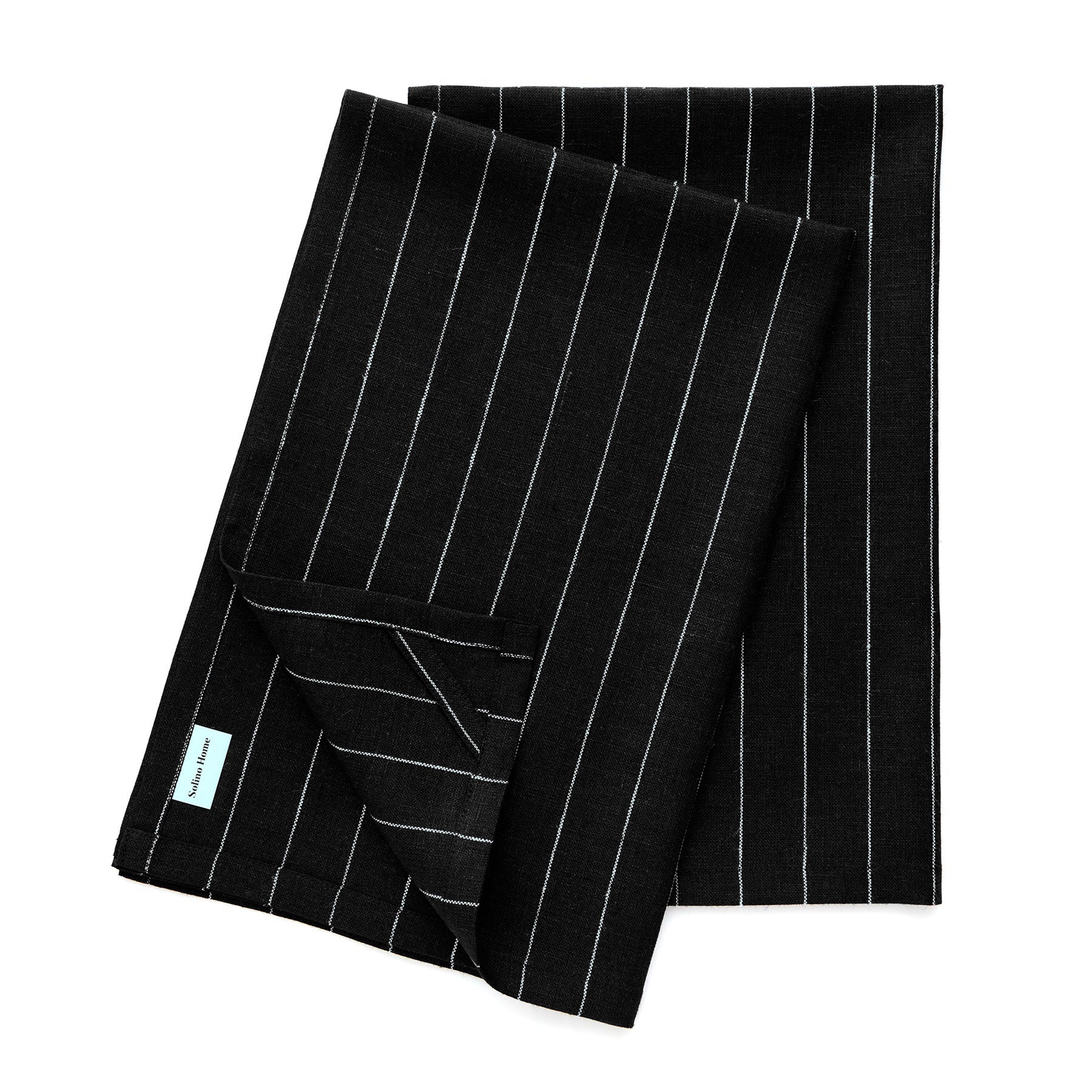 Pinstripe Kitchen Towels, Set of 2 Black and White Pinstripe