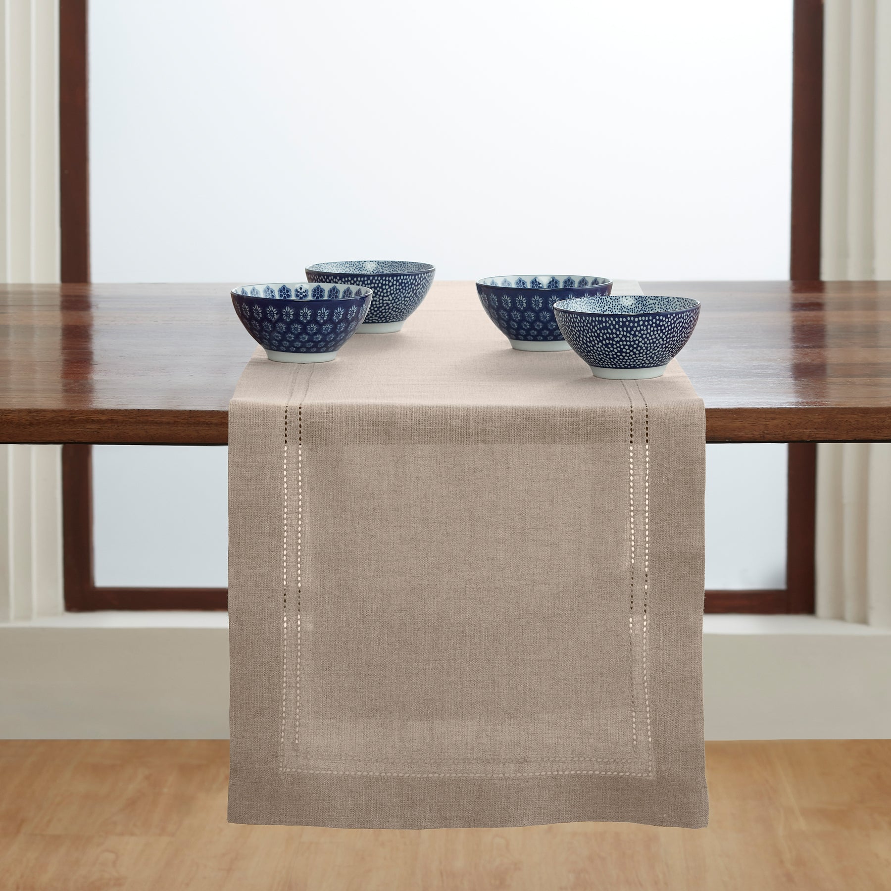 Linen Double Hemstitch Table Runner