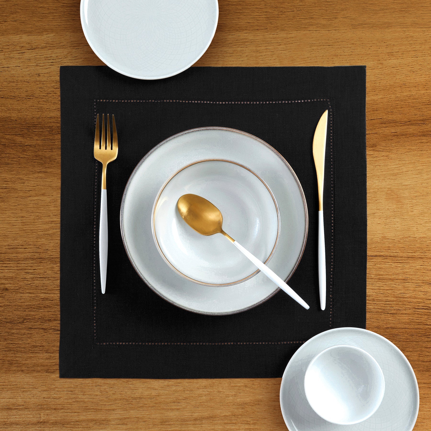 Classic Hemstitch Square Placemats, Set of 4