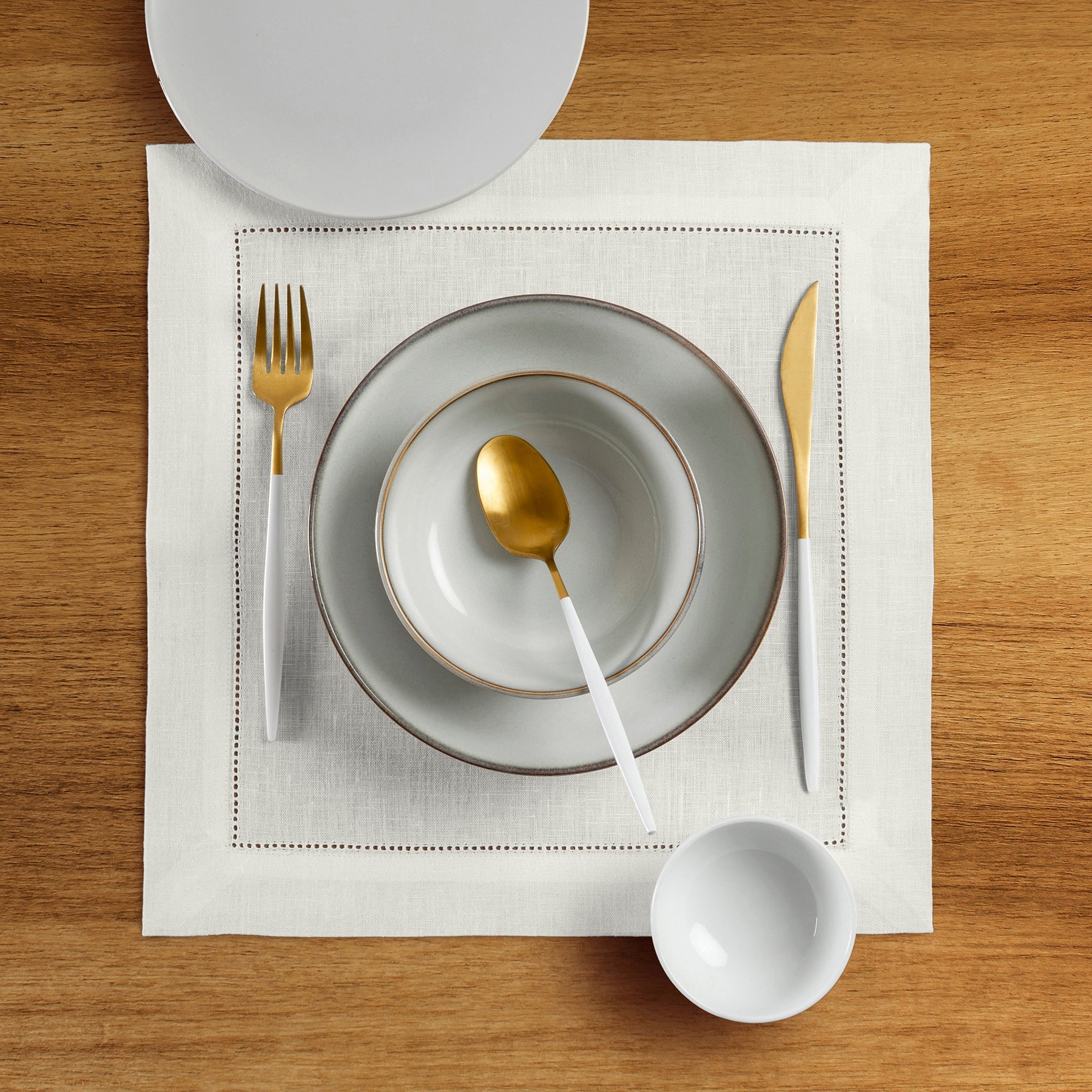 Classic Hemstitch Square Placemats, Set of 4