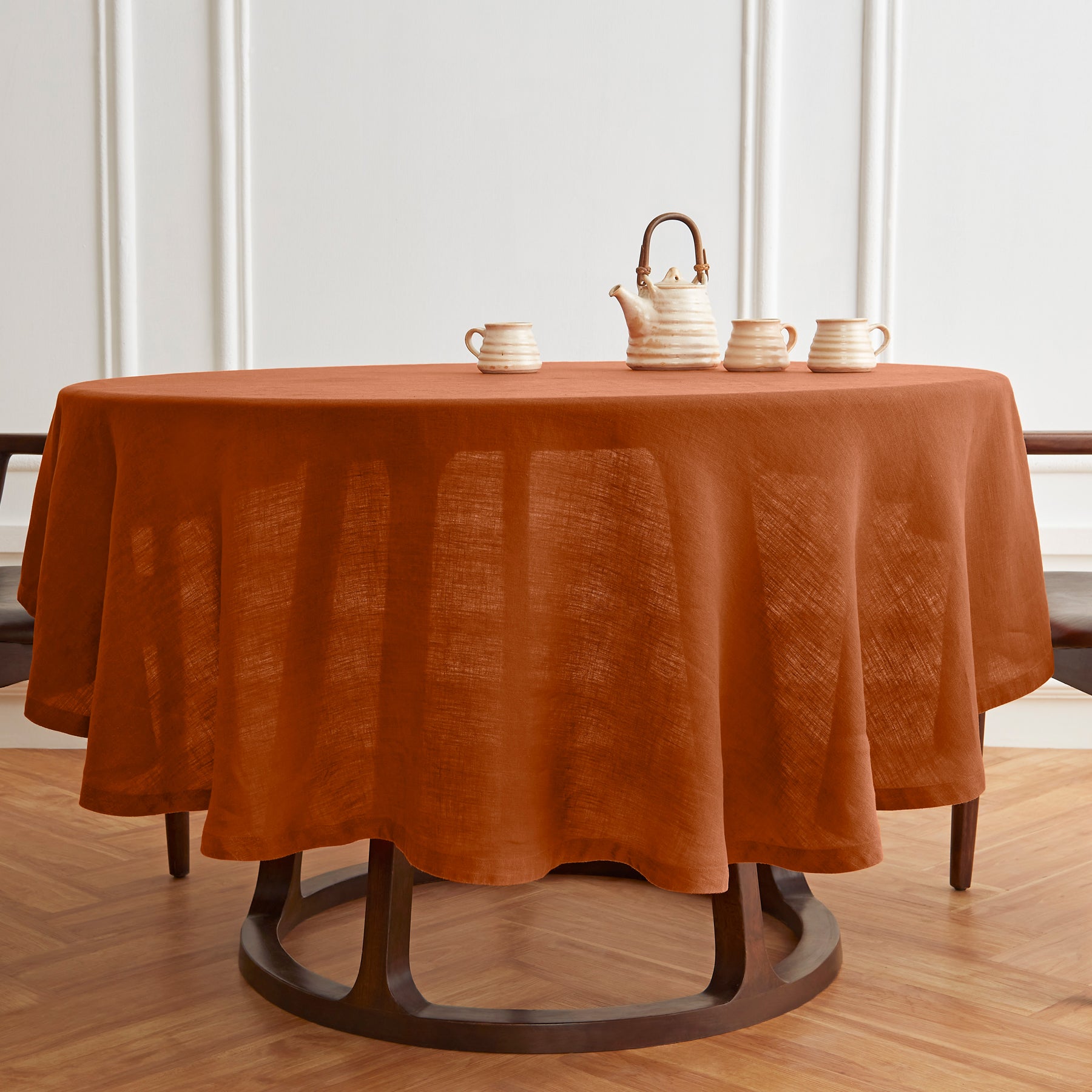 Sonoma Round Tablecloth Pre - Washed Cinnamon Stick