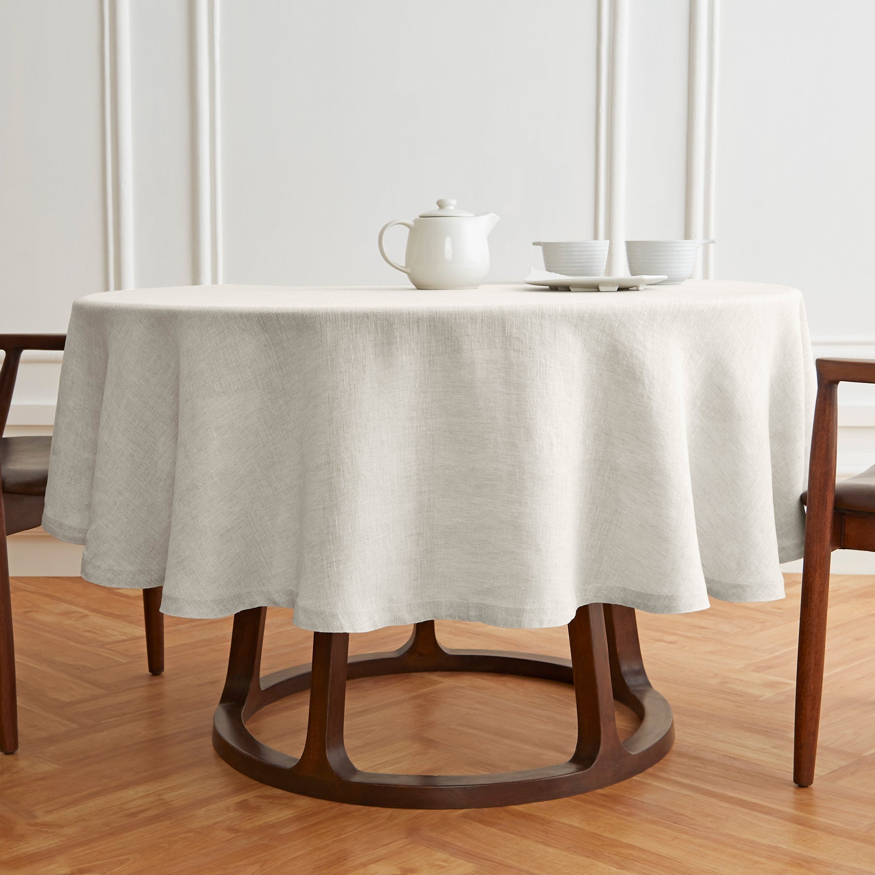 Sonoma Round Tablecloth Pre - Washed Light Flax