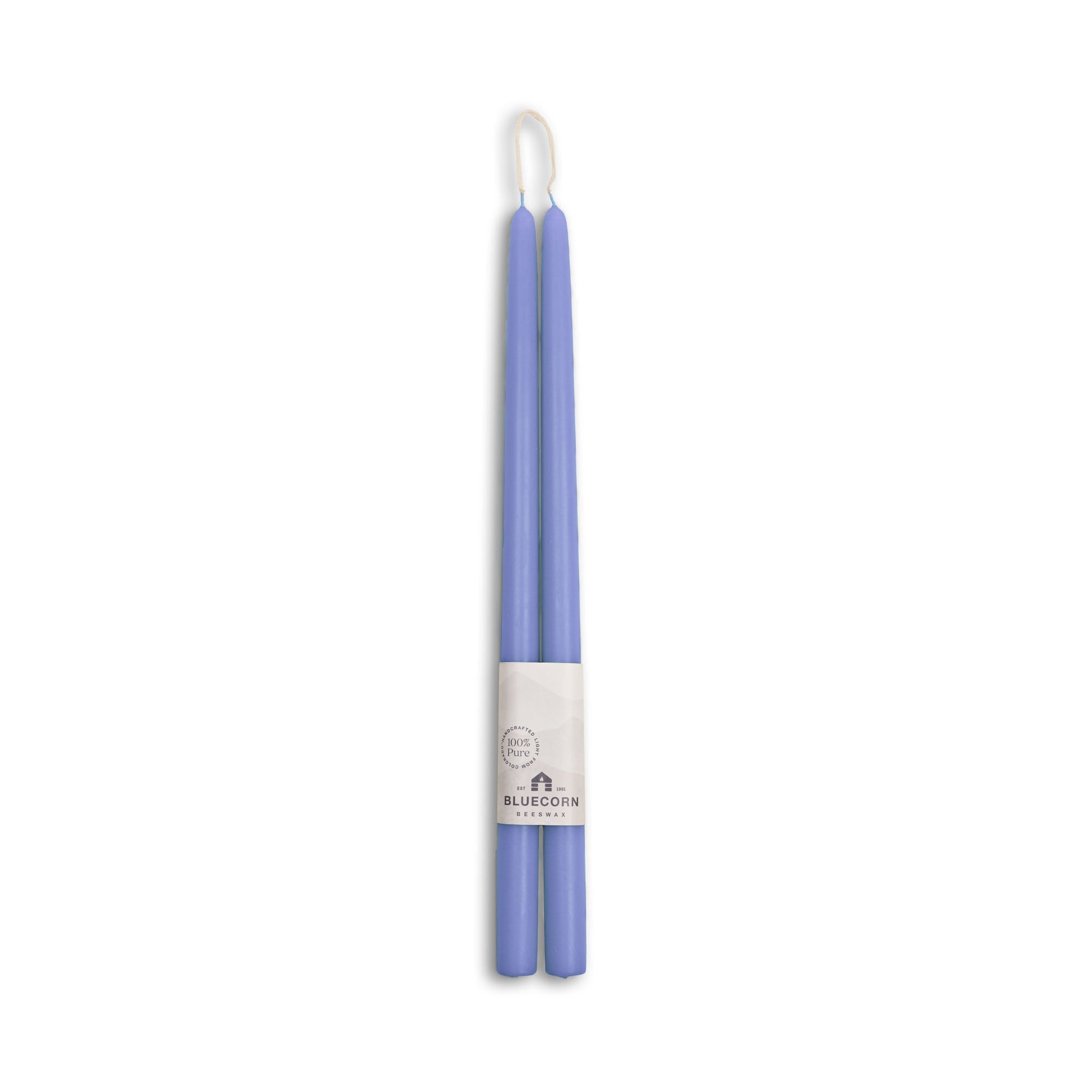 Hand-Dipped Beeswax Taper Candles - 1 Pair 16" Lilac