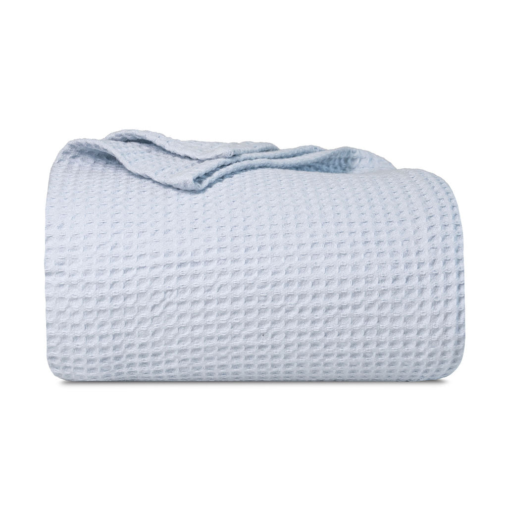 Waffle Weave Blanket Light Blue