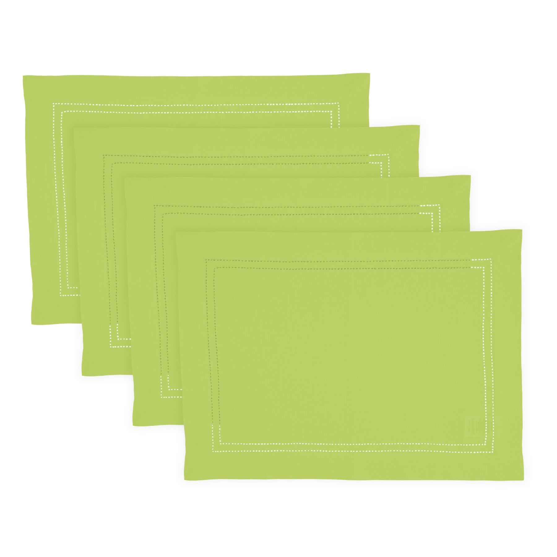 Linen Double Hemstitch Placemats, Set of 4