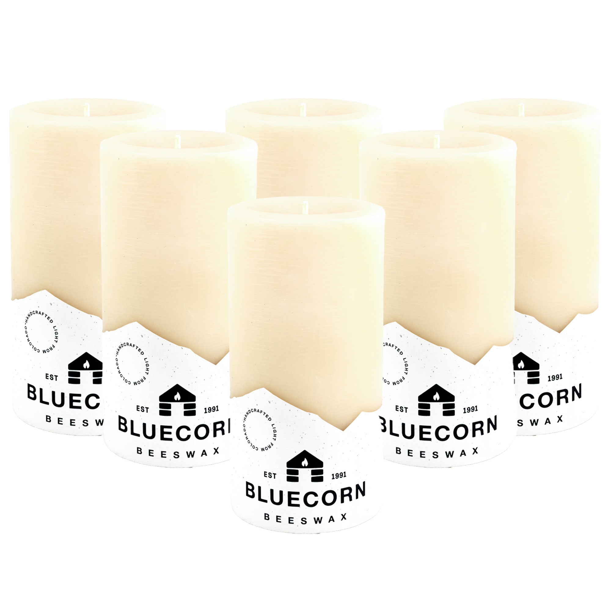 Ivory Pure Beeswax Pillar Candles 3" x 6" Bulk 6-Pack (Save 10%)