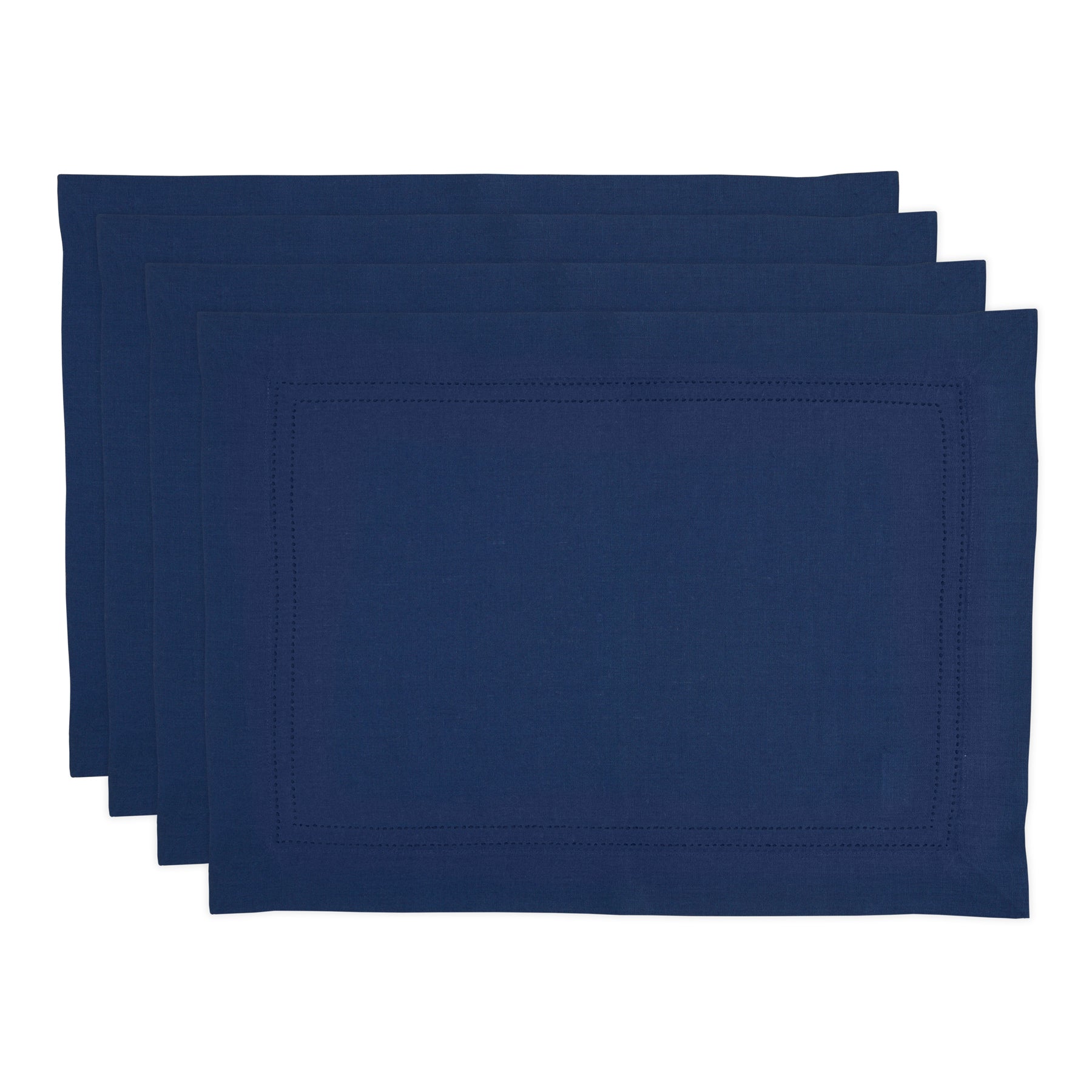 Linen Double Hemstitch Placemats, Set of 4