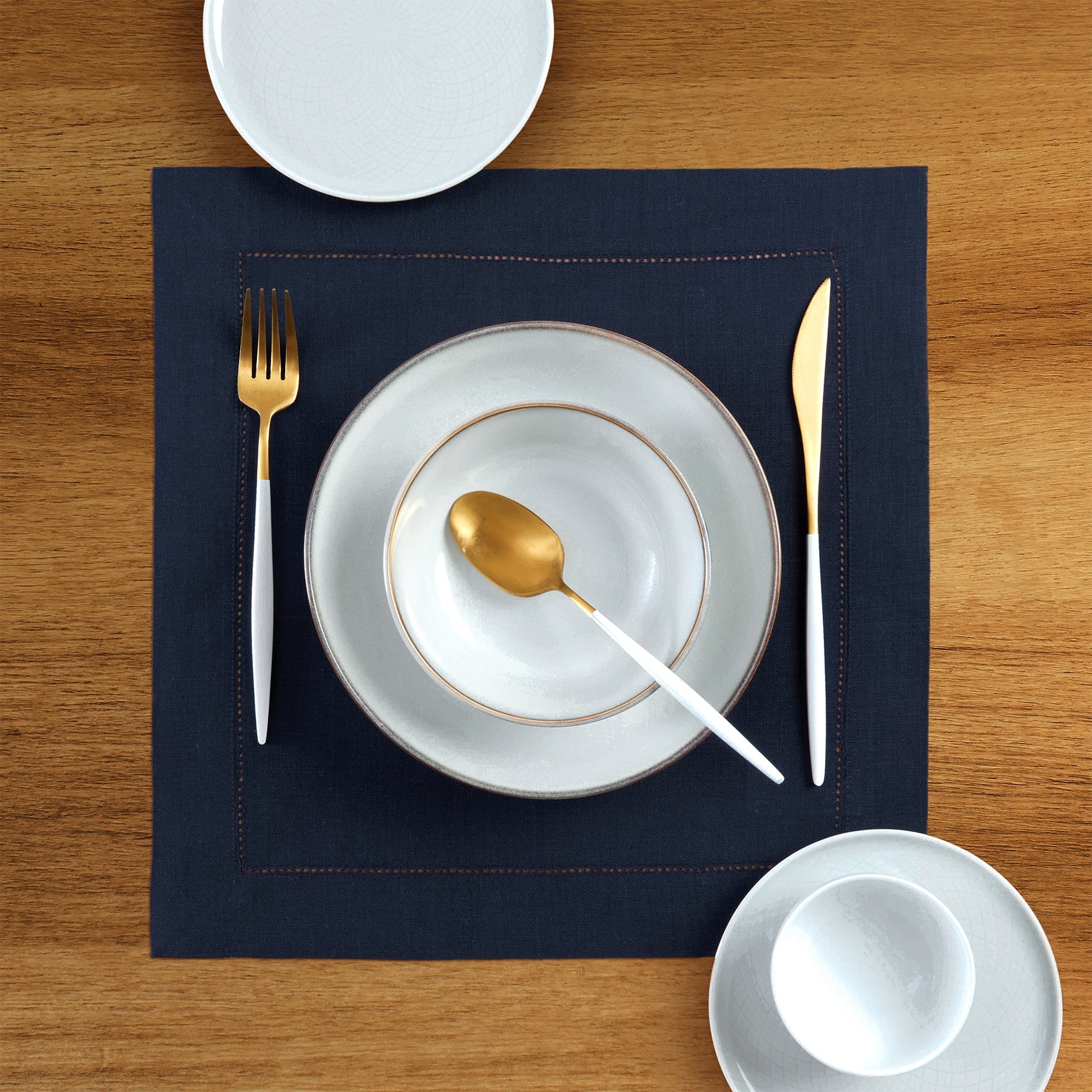 Classic Hemstitch Square Placemats, Set of 4