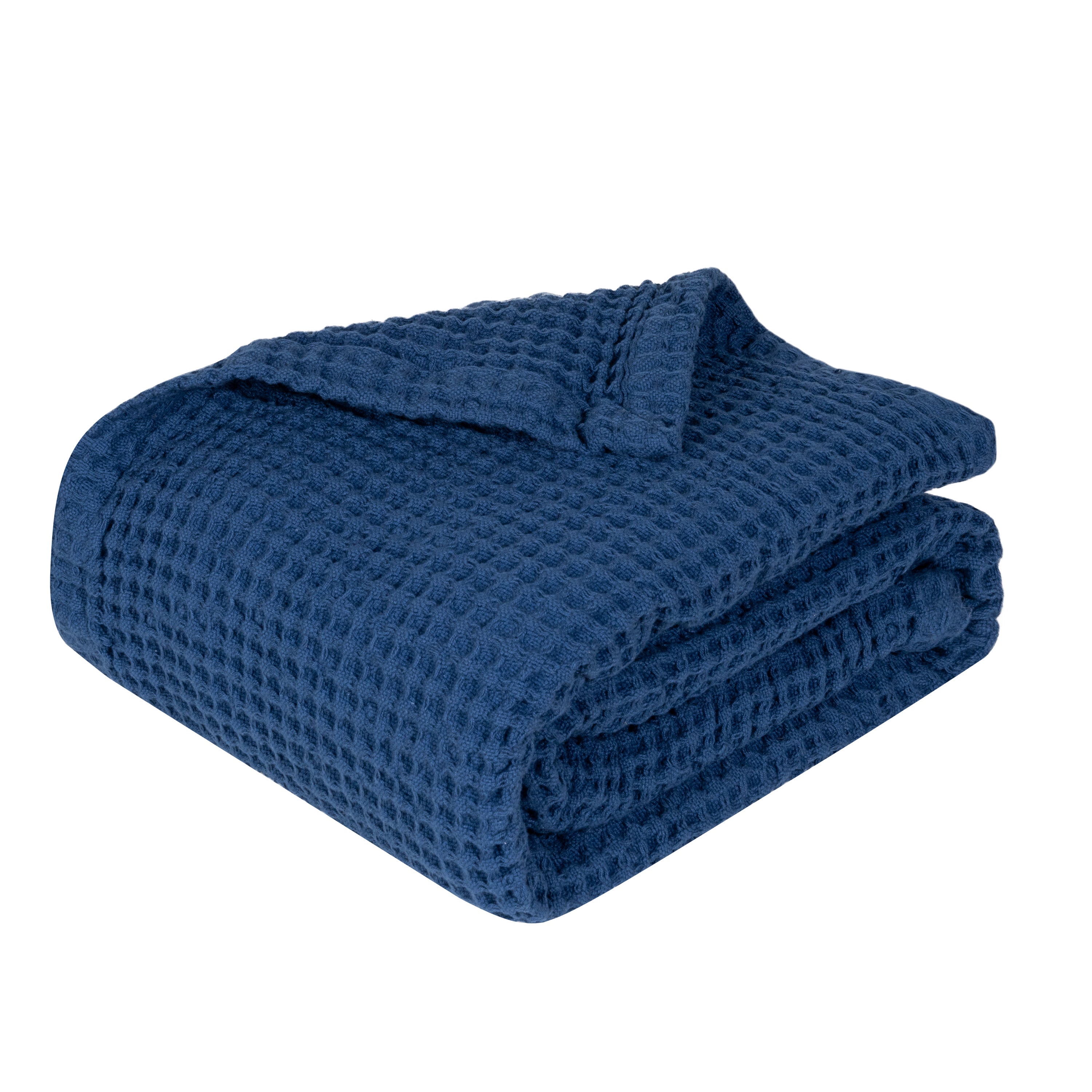 Waffle Weave Blanket Blue Baby Crib