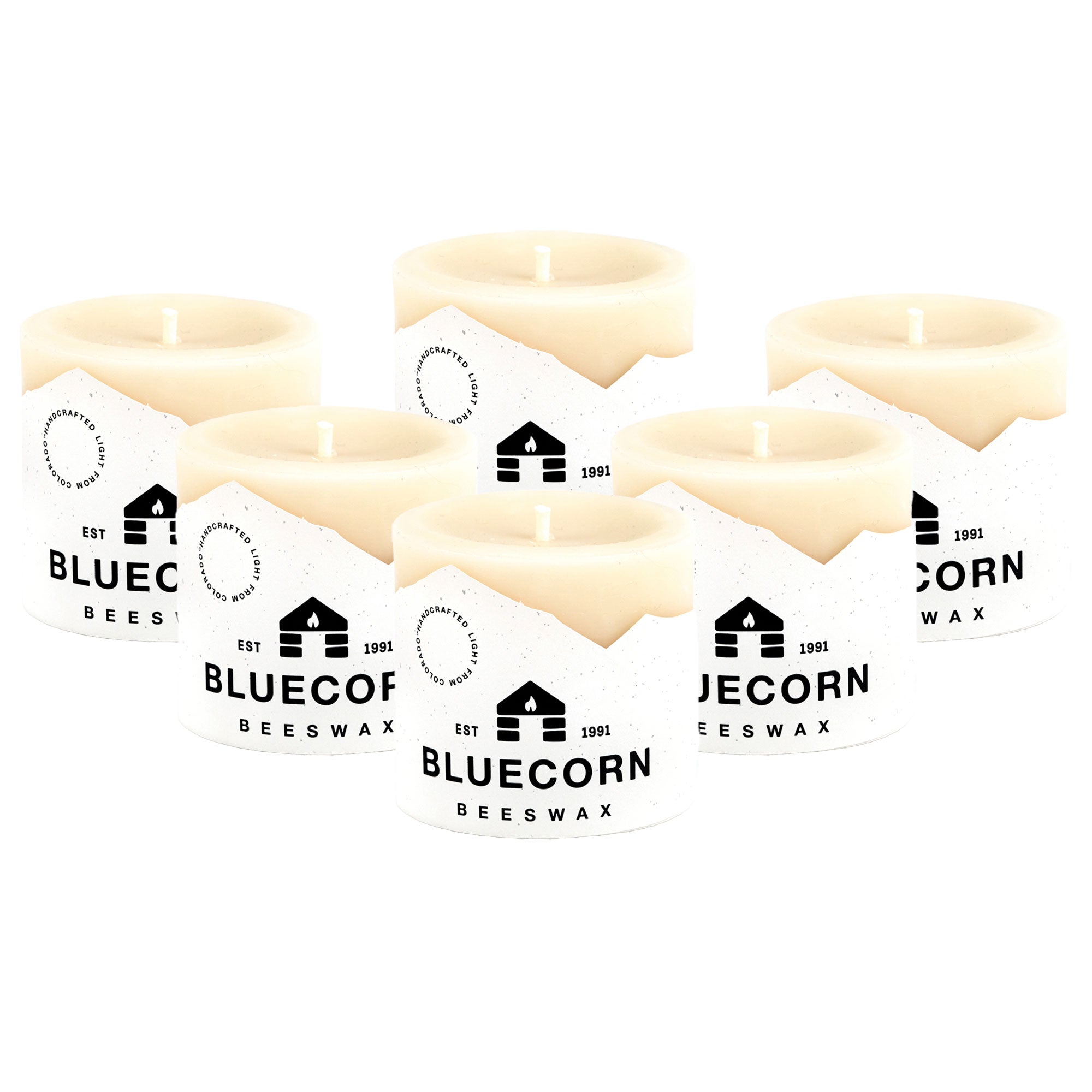 Ivory Pure Beeswax Pillar Candles 3" x 3" Bulk 6-Pack (Save 10%)