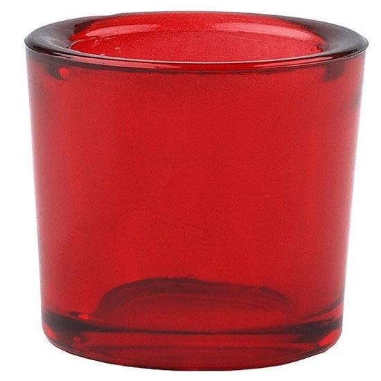 Heavy Glass Votive Candle Holders - 50% Recycled Glass Red