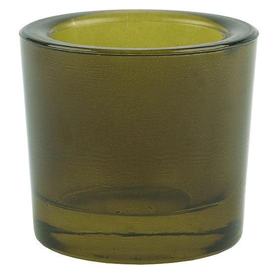 Heavy Glass Votive Candle Holders - 50% Recycled Glass Vintage Green