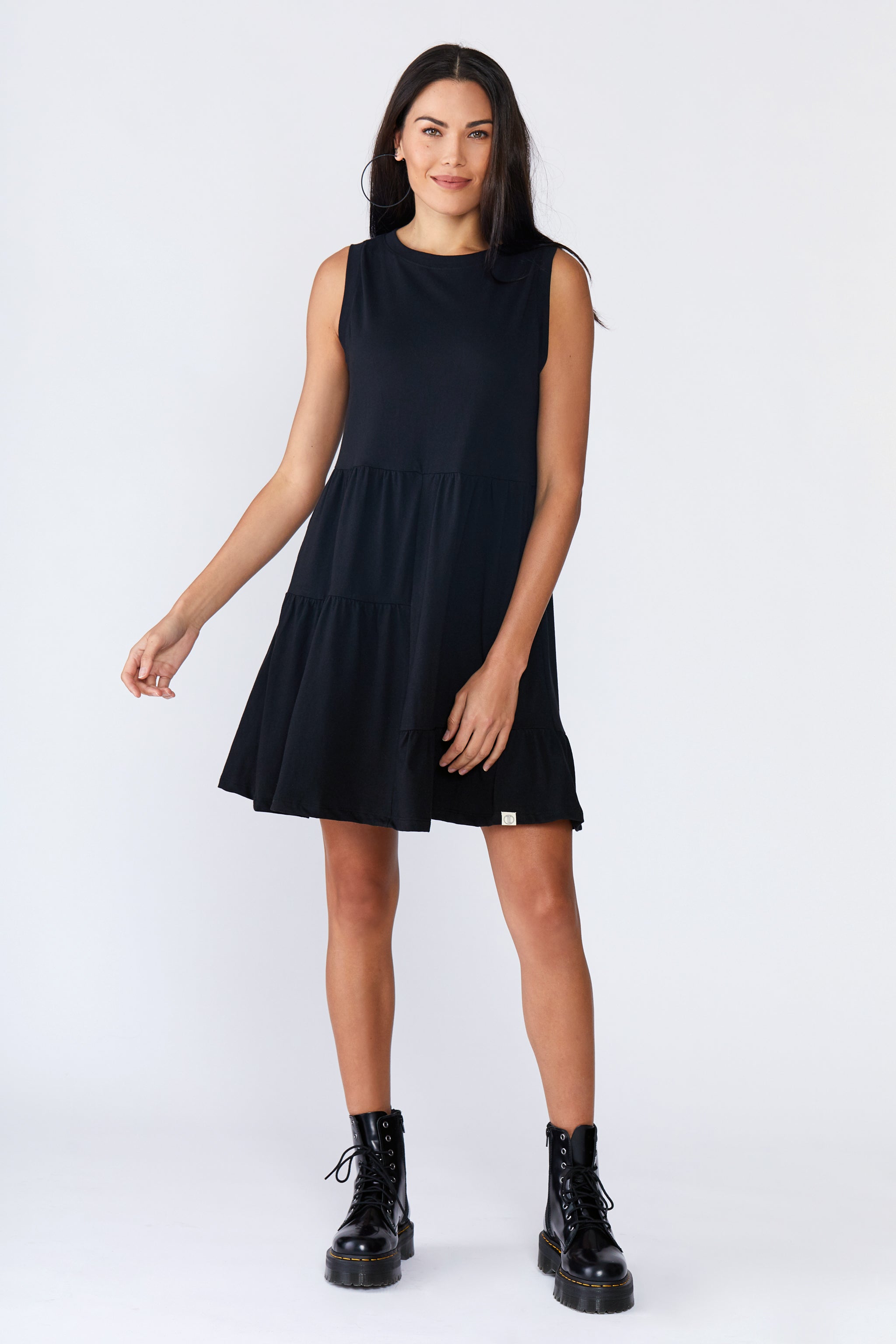 Josephine Tiered Dress Black