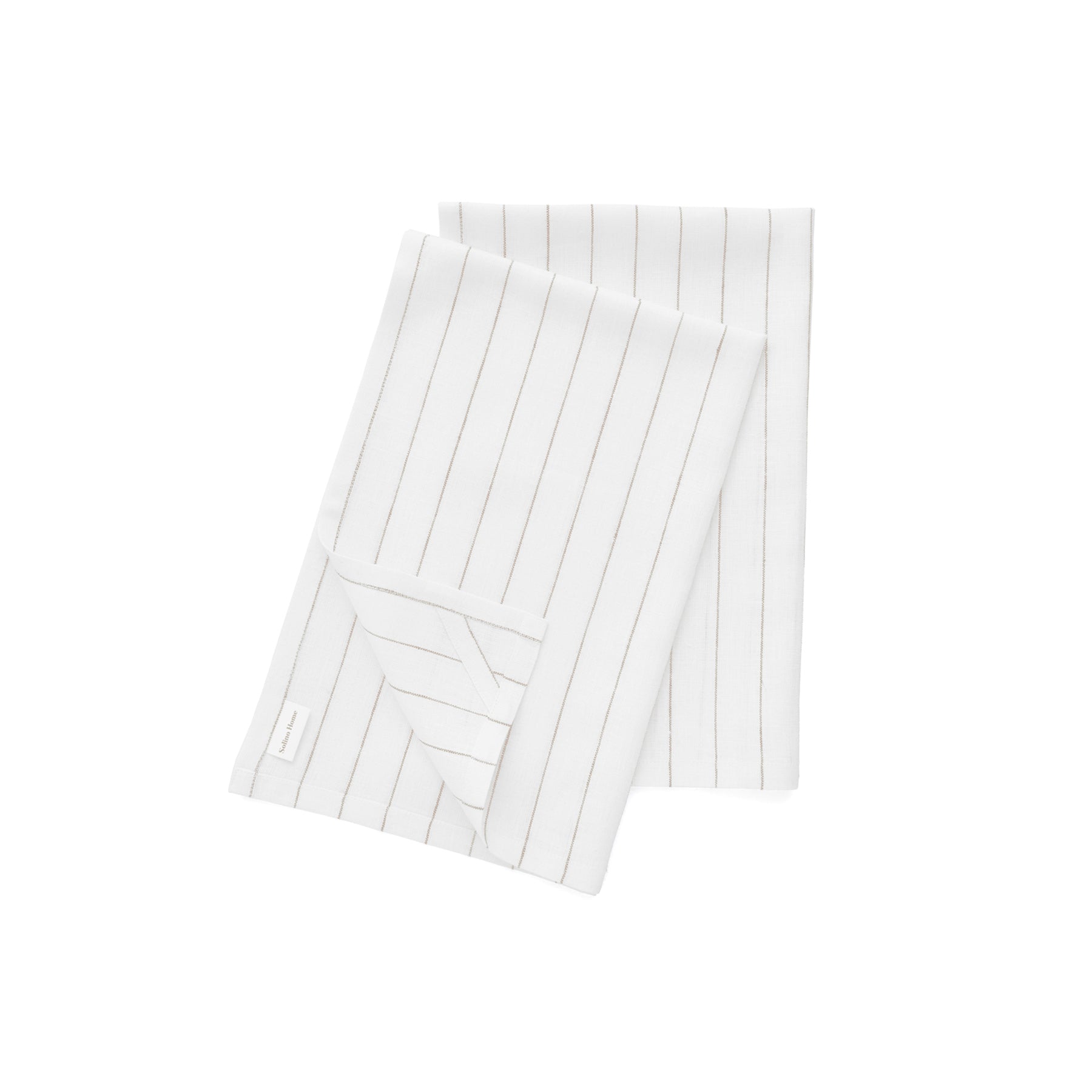 Pinstripe Kitchen Towels, Set of 2 White and Natural Pinstripe