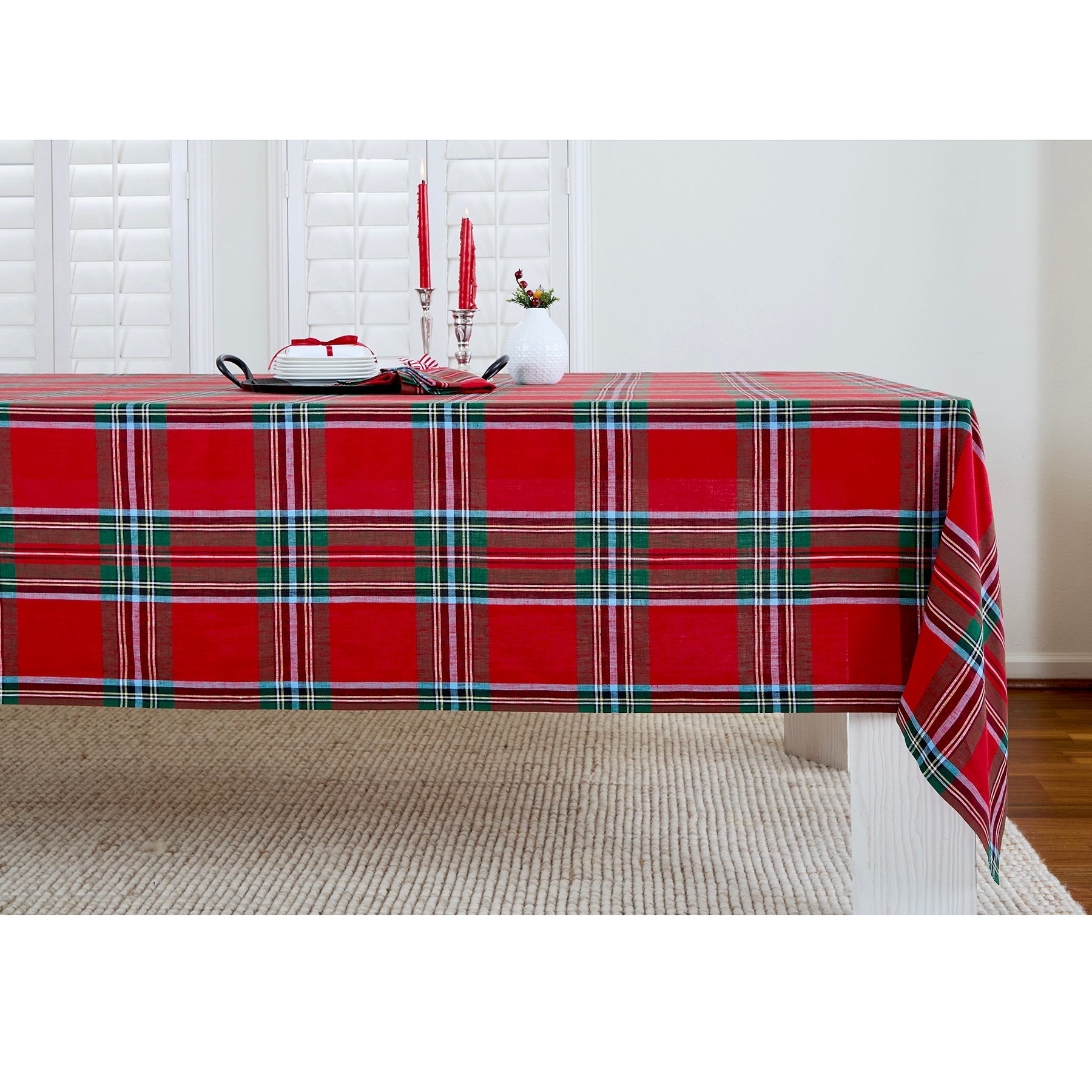 Madras Holiday Plaid Tablecloth