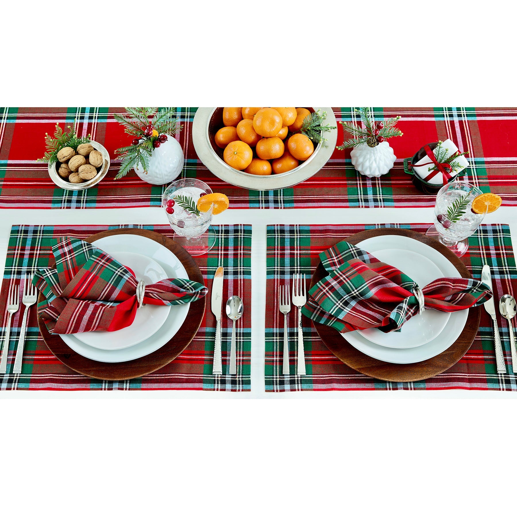 Madras Holiday Plaid Placemats, Set of 4