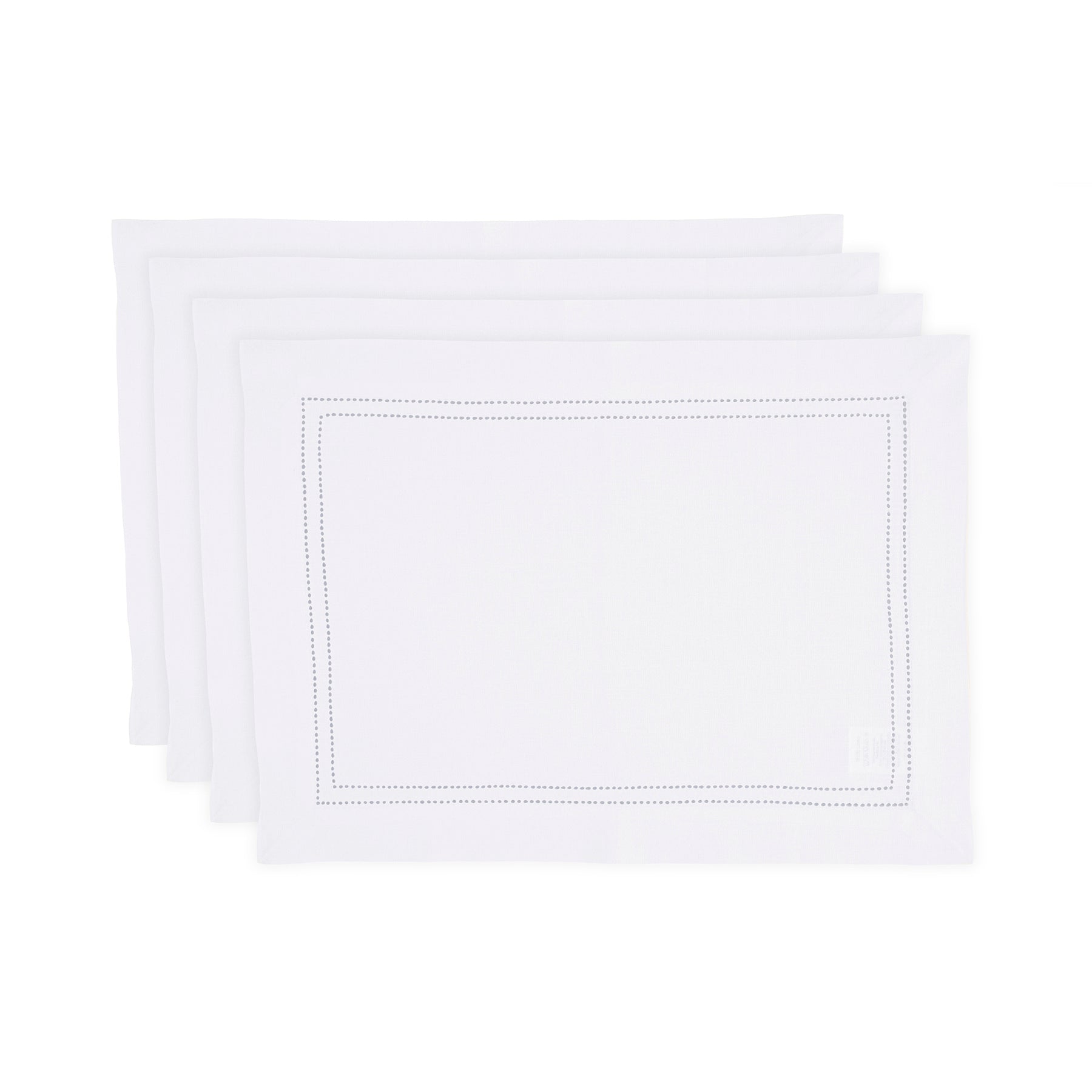 Linen Double Hemstitch Placemats, Set of 4