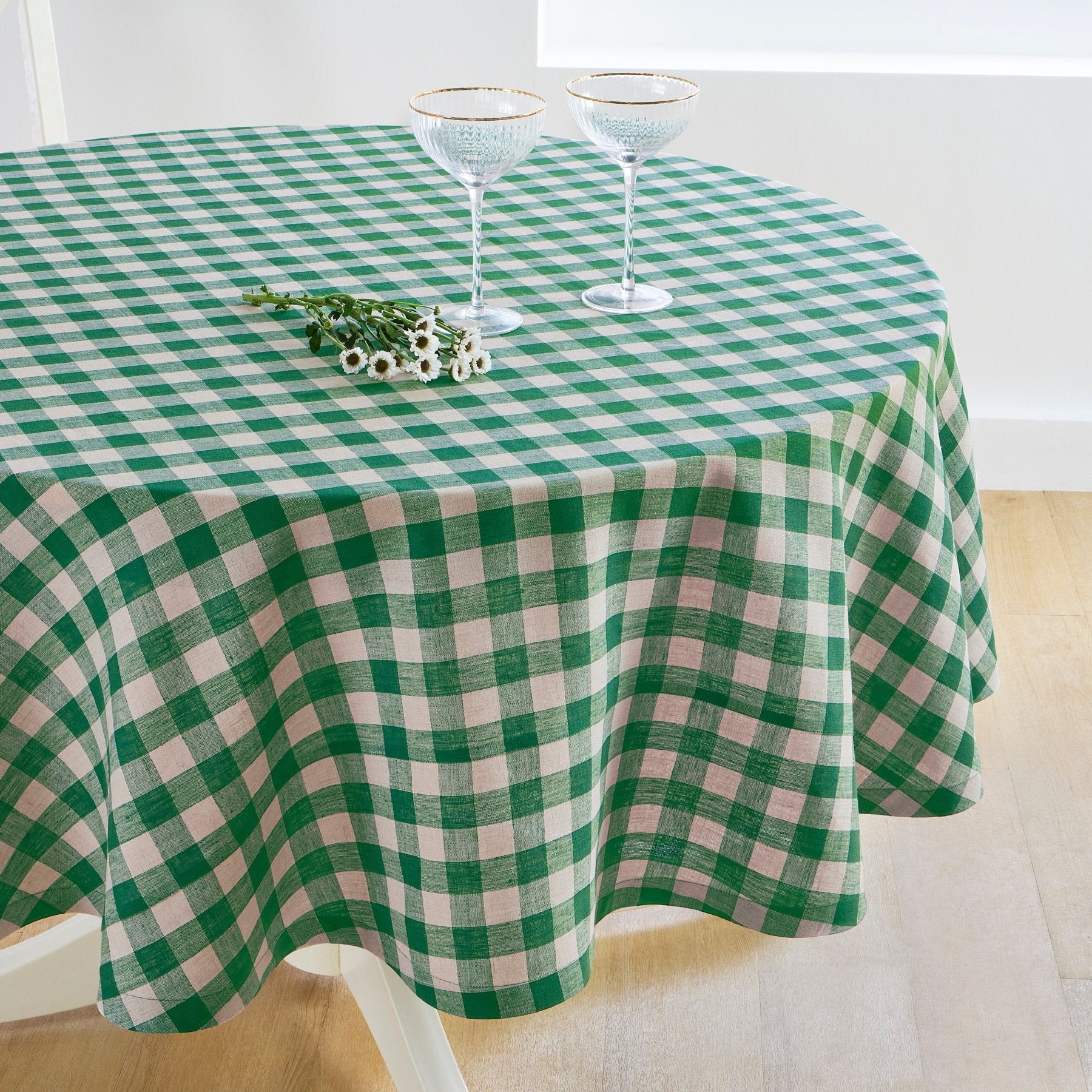 Morgan Check Round Tablecloth