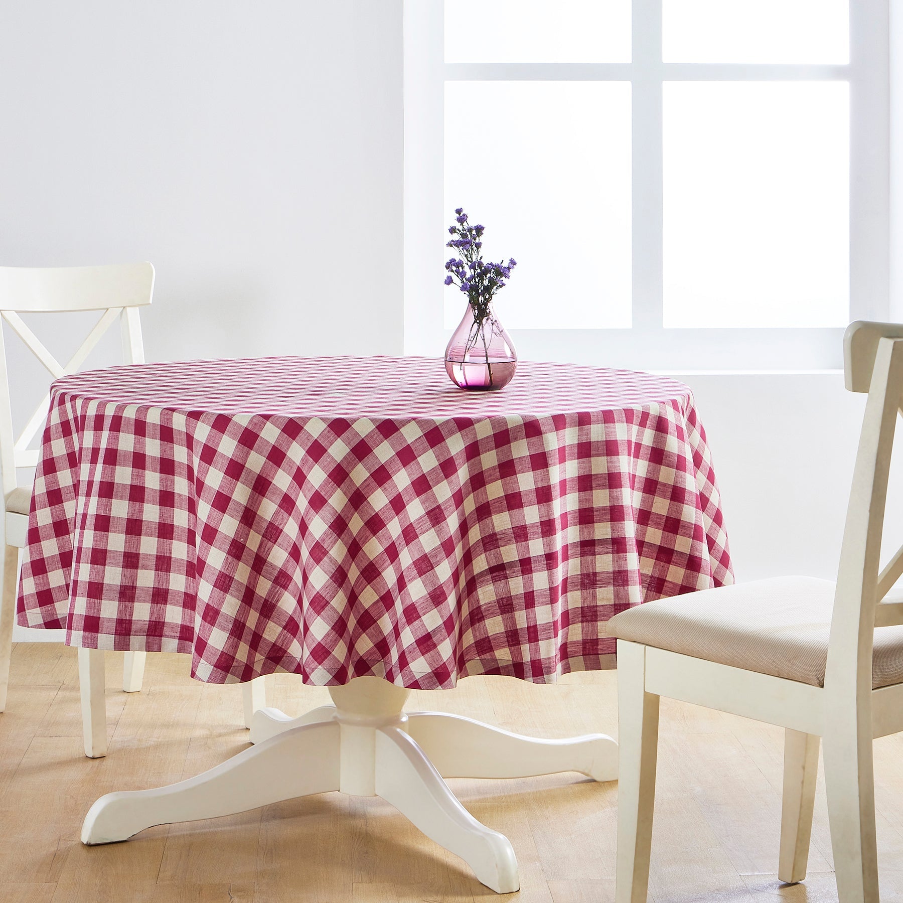 Morgan Check Round Tablecloth