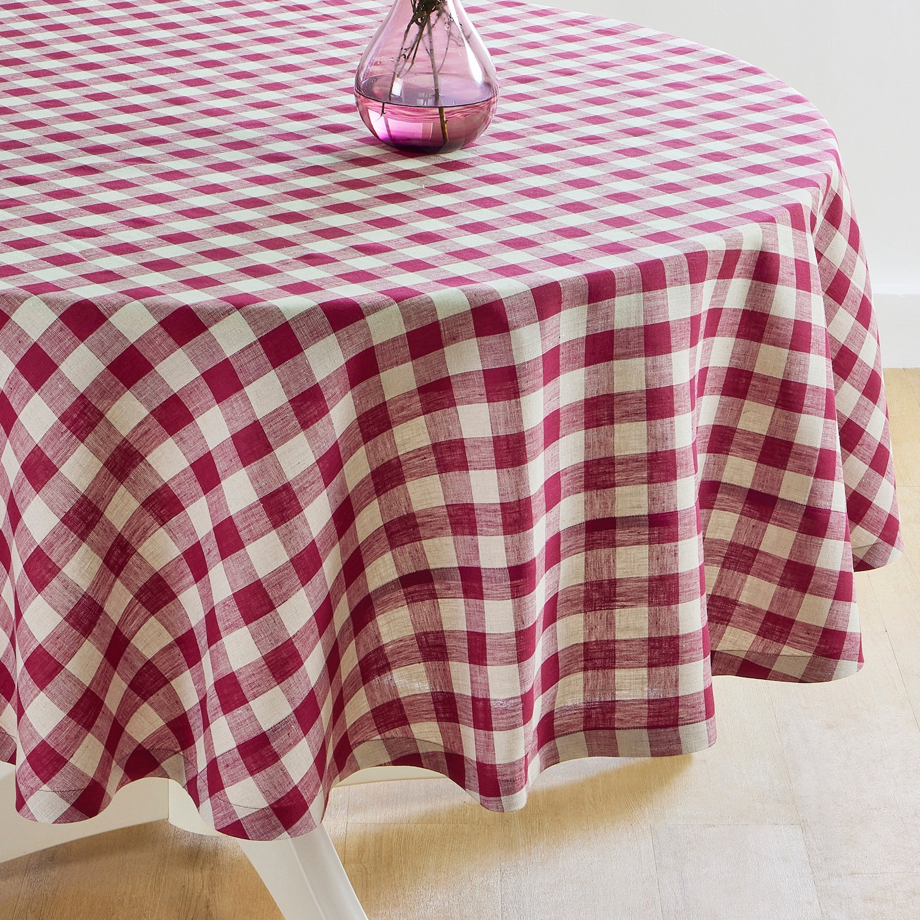 Morgan Check Round Tablecloth