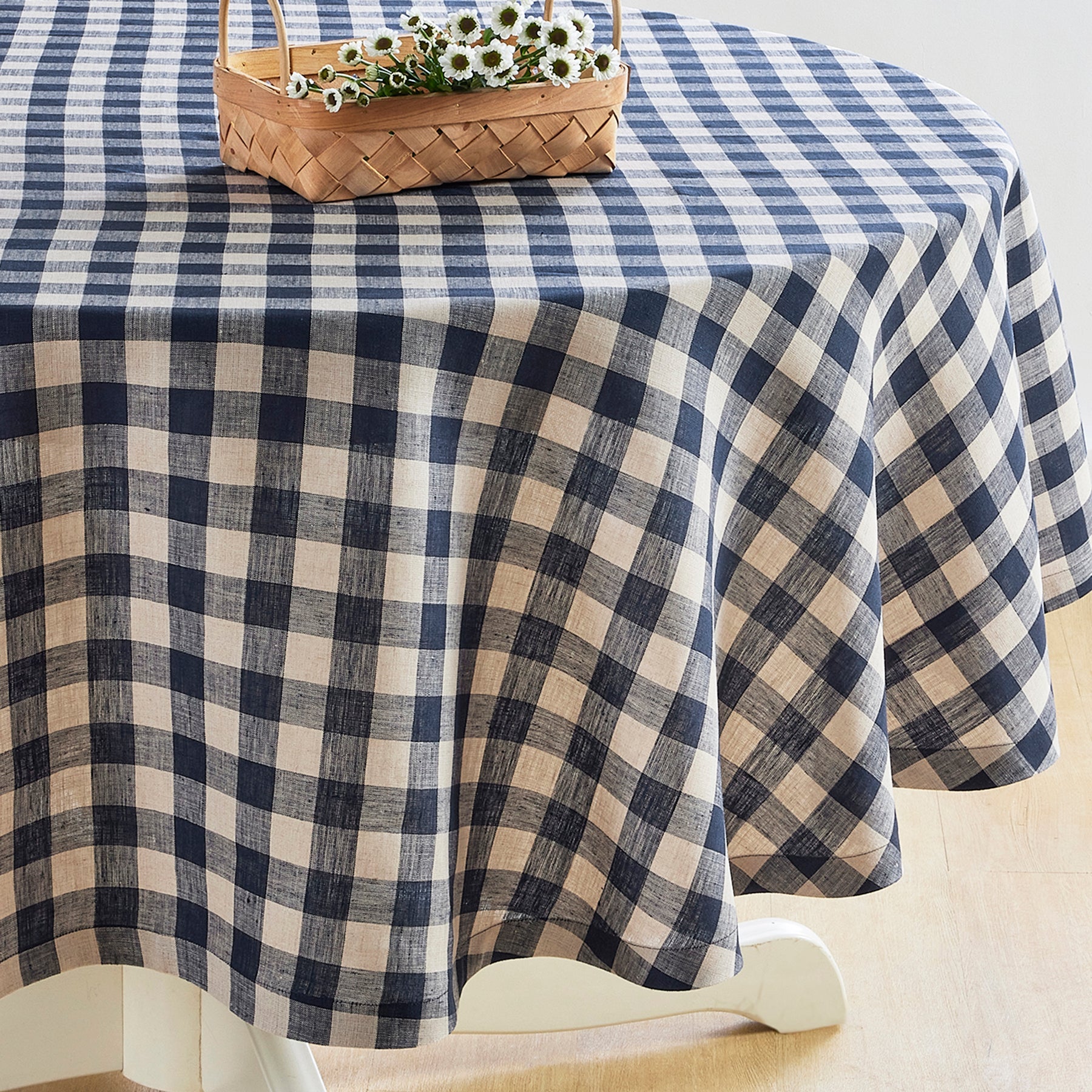 Morgan Check Round Tablecloth