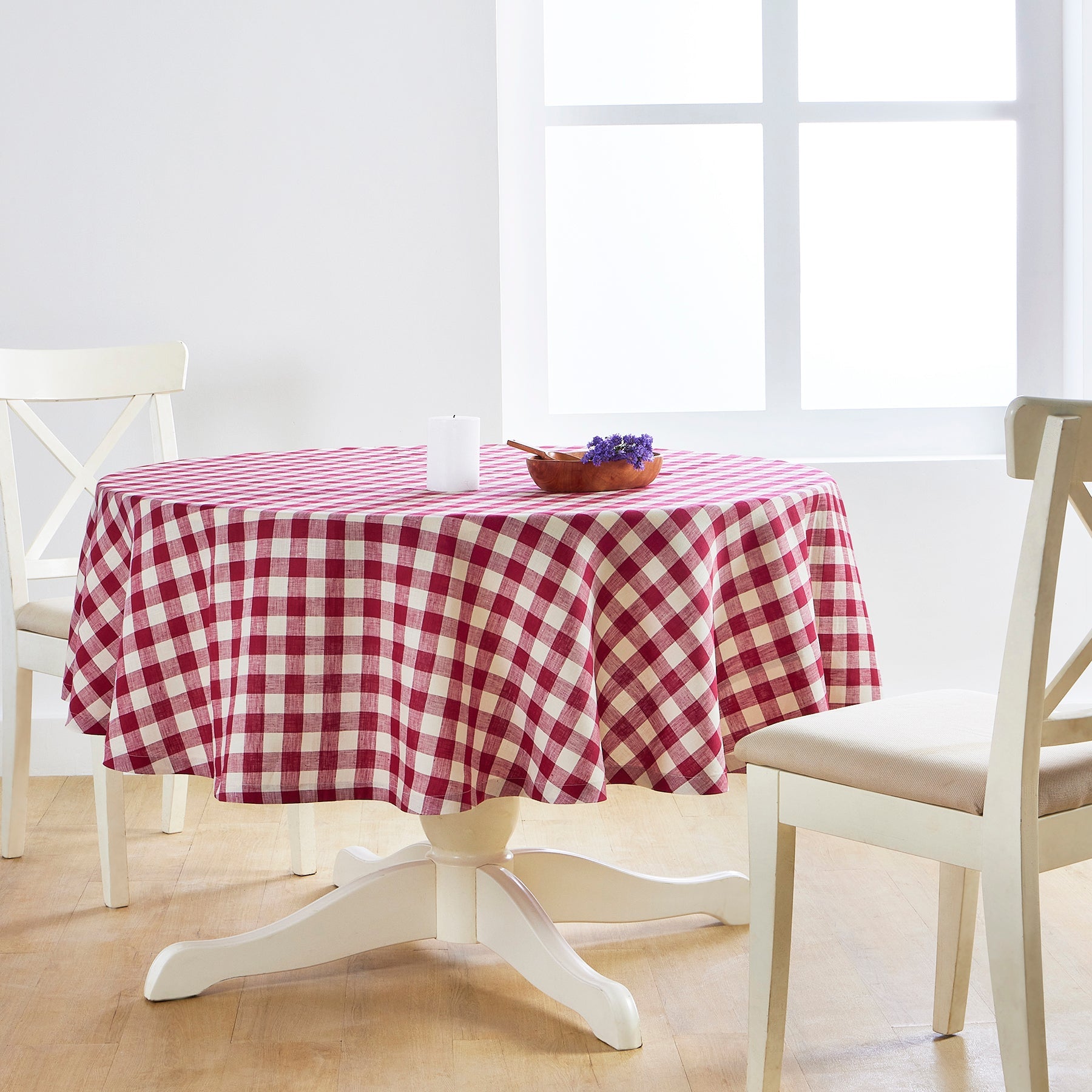 Morgan Check Round Tablecloth