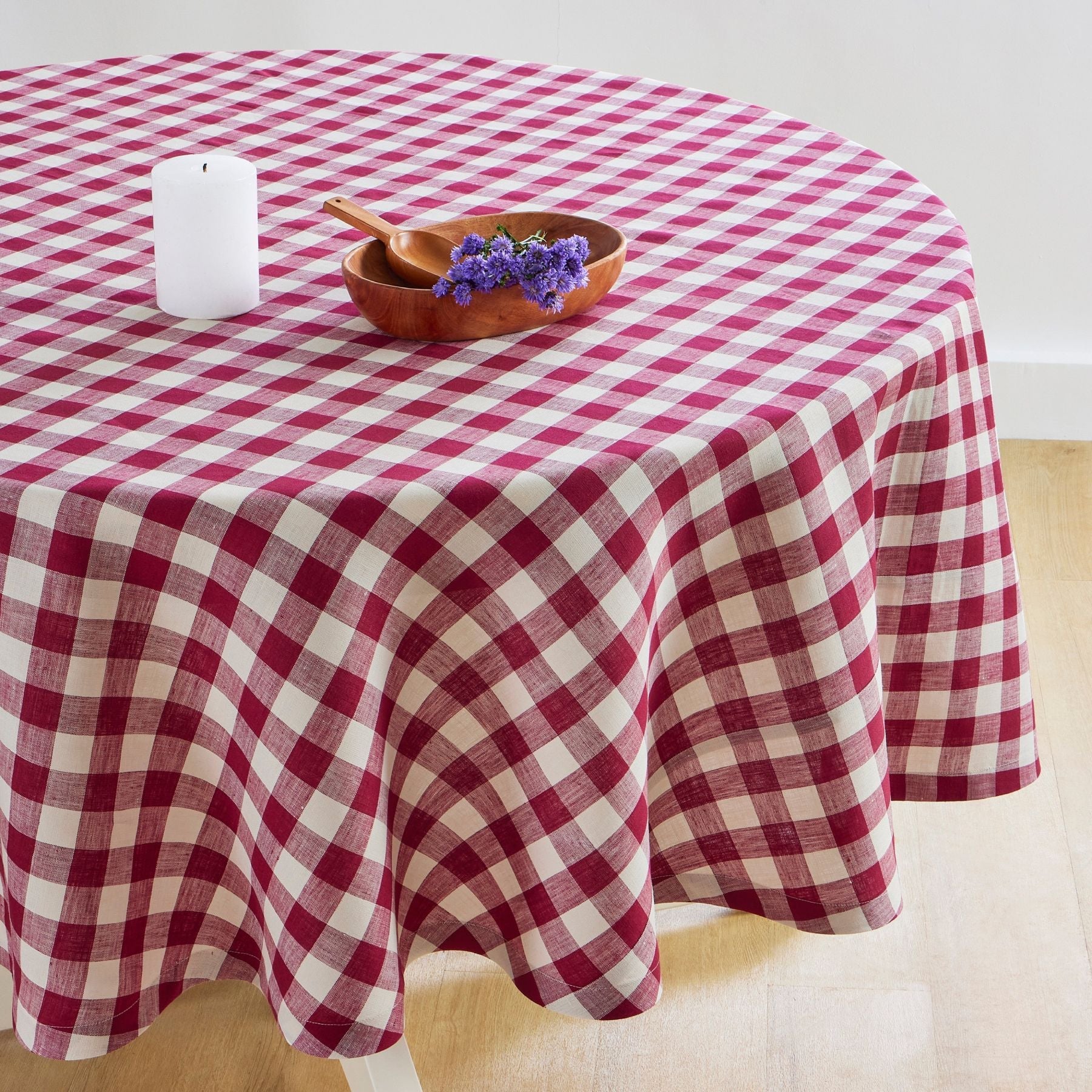 Morgan Check Round Tablecloth