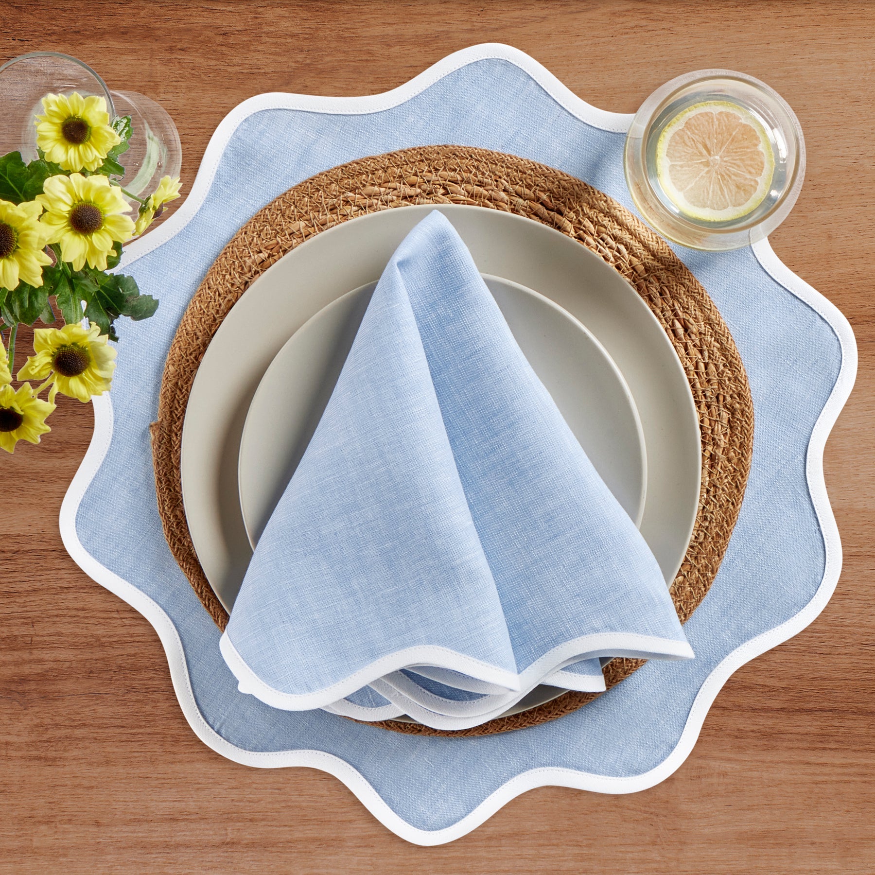 Giselle Scallop Edge Placemats, Set of 4