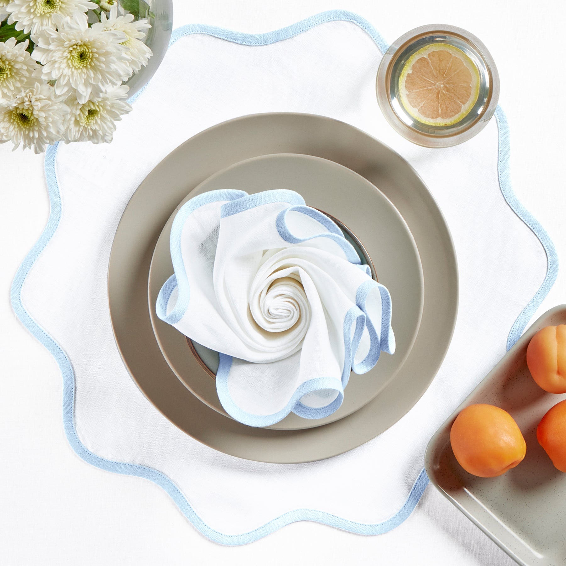 Giselle Scallop Edge Placemats, Set of 4