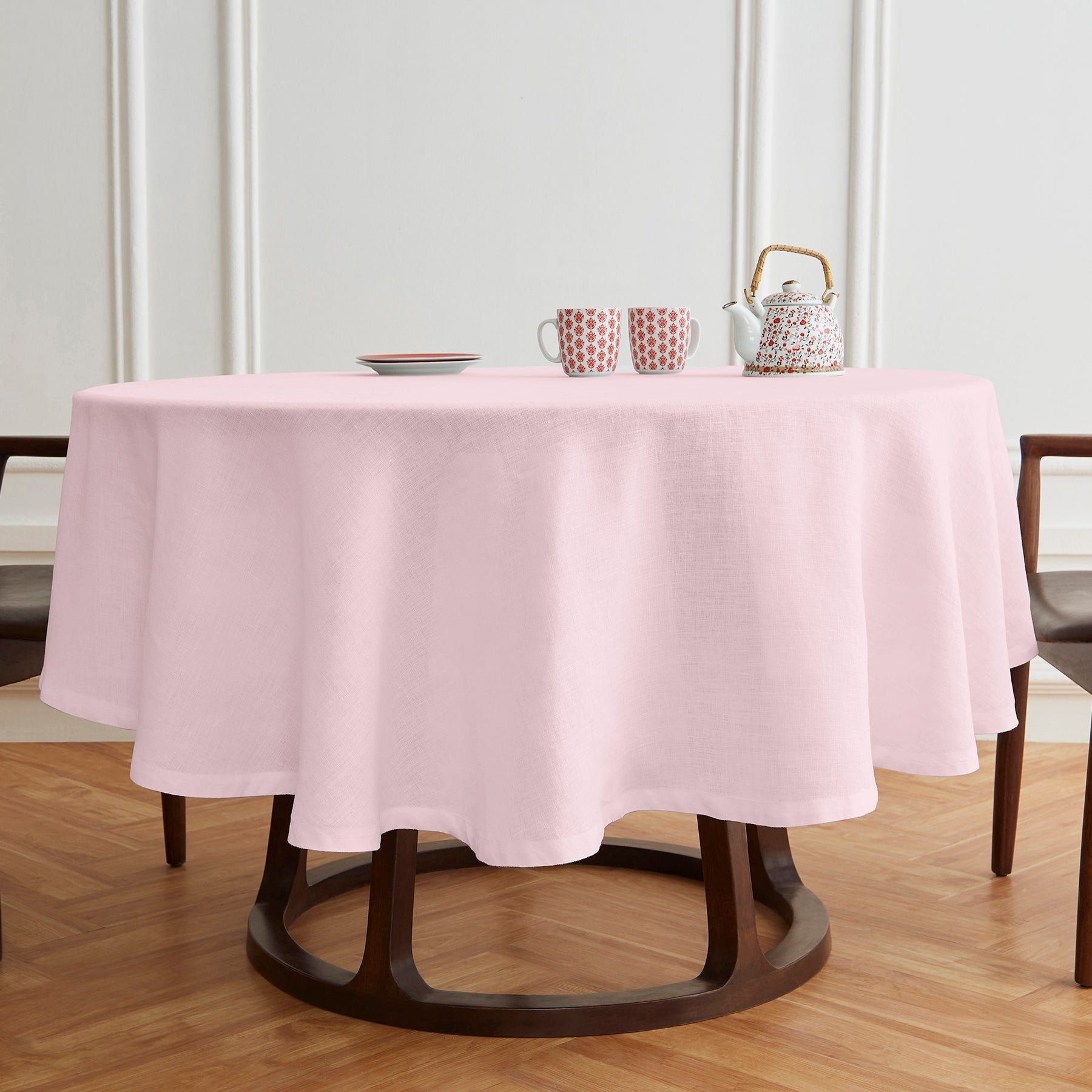 Sonoma Round Tablecloth Pre - Washed Soft Pink