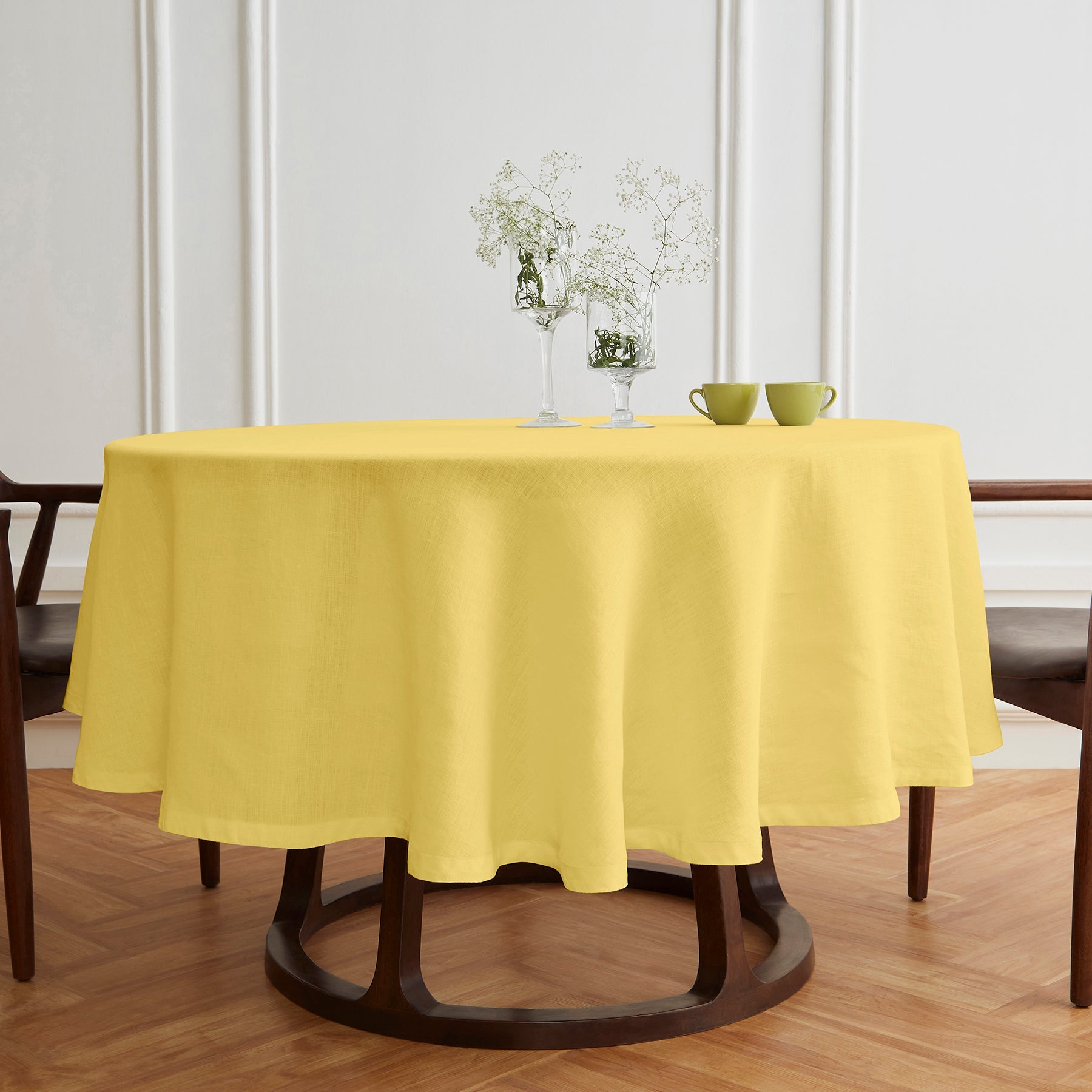 Sonoma Round Tablecloth Pre - Washed Yellow