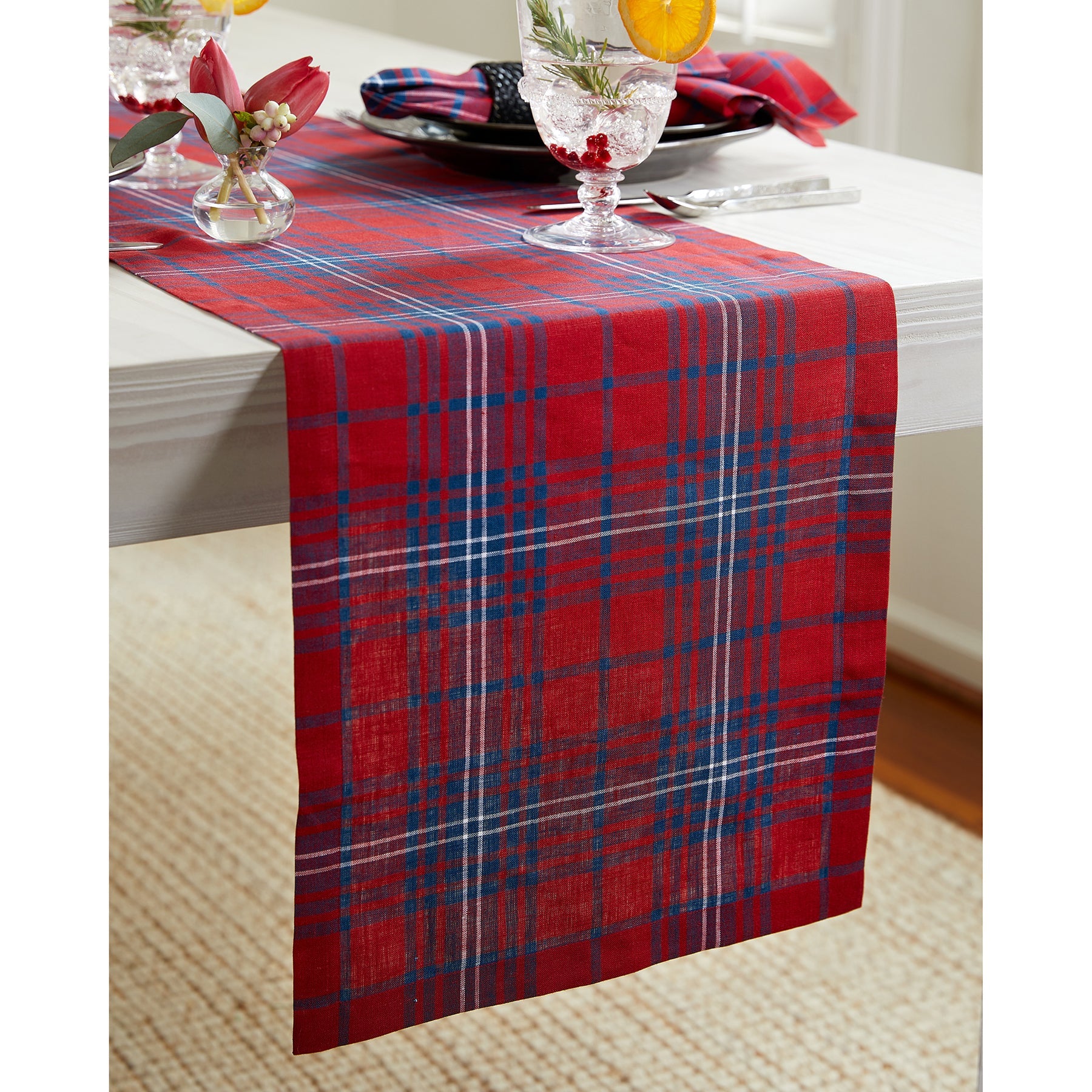 Red Tartan Plaid Table Runner
