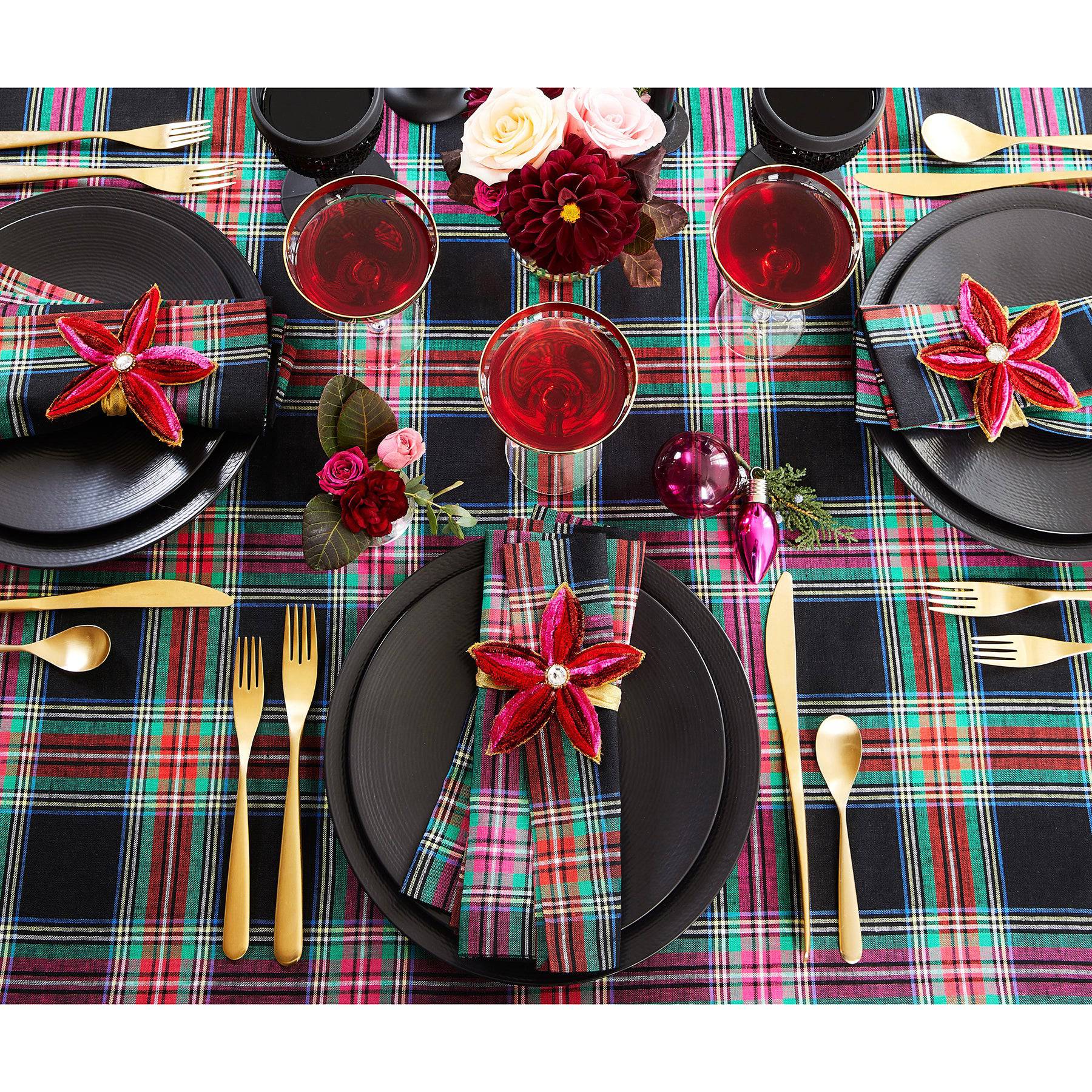 Jewel Plaid Table Throw