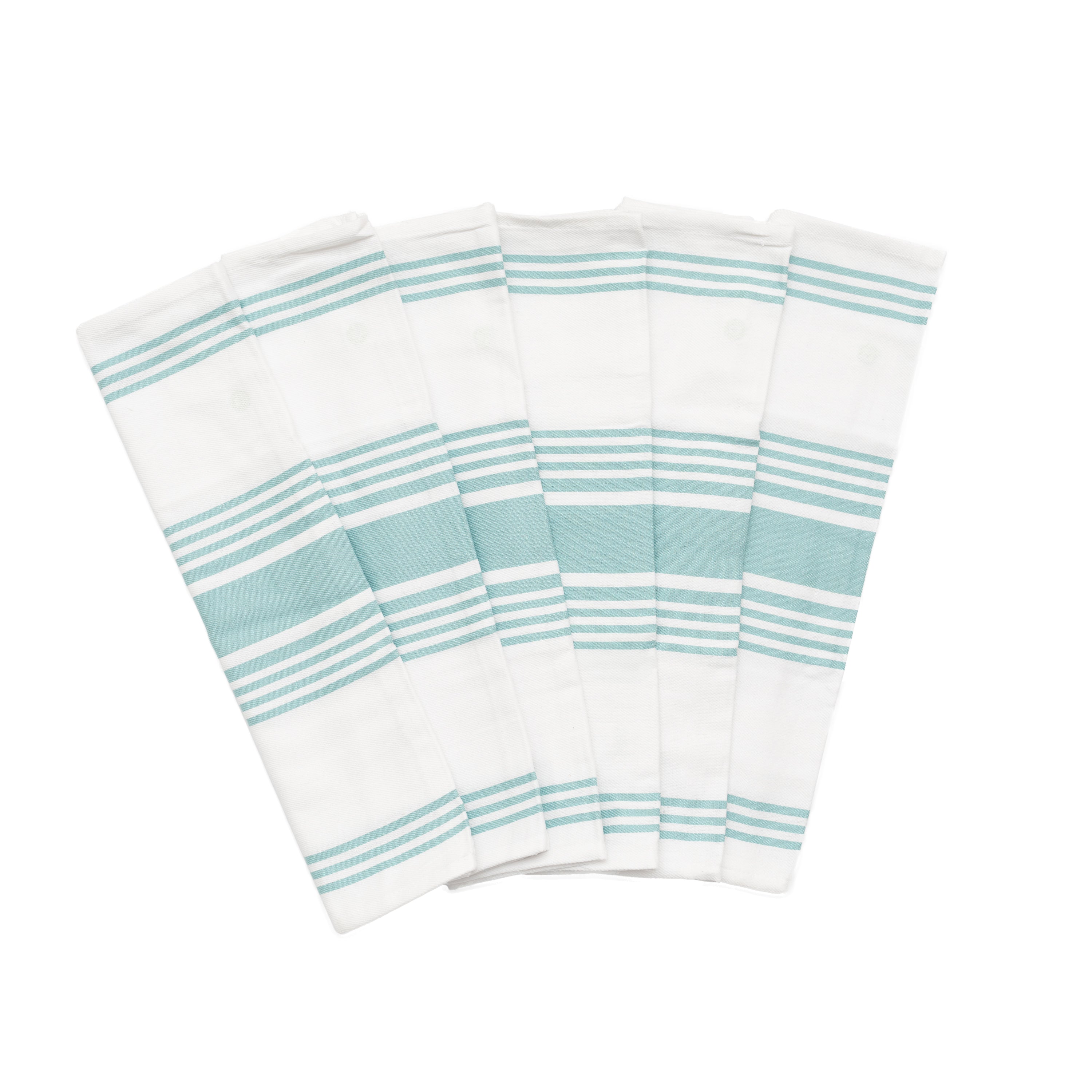 Striped Kitchen Towels Aqua
