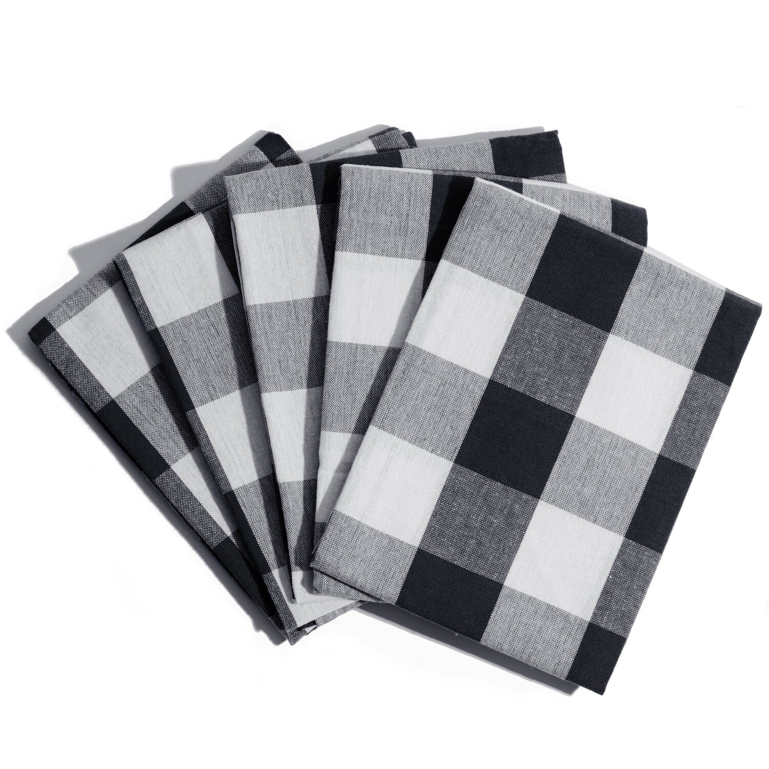 Plaid Kitchen Towels Black & White