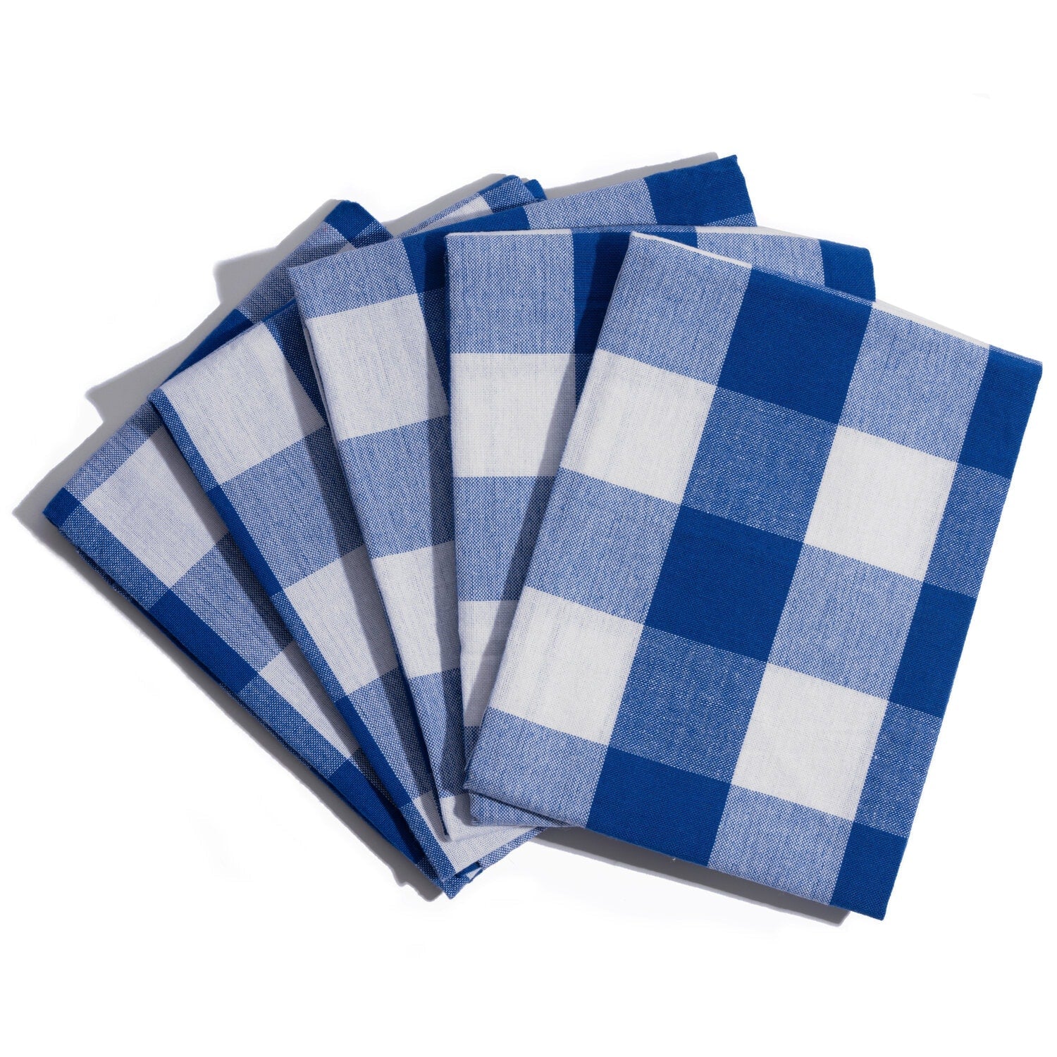 Plaid Kitchen Towels Blue & White