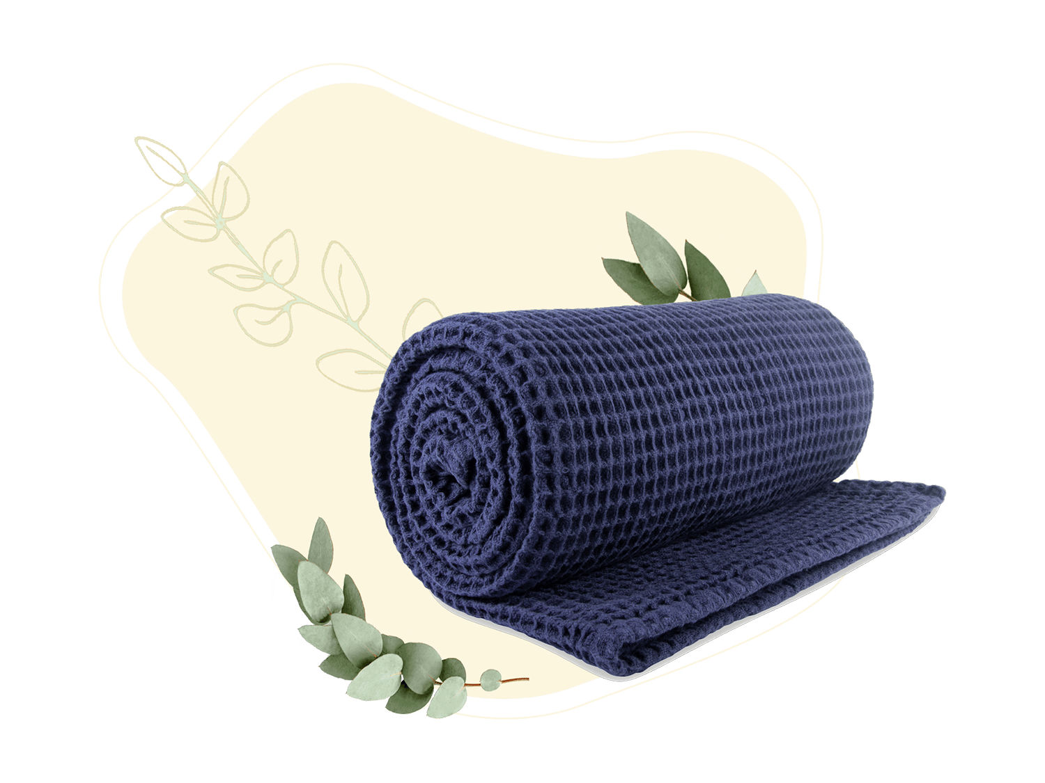 Waffle Weave Throw Blue