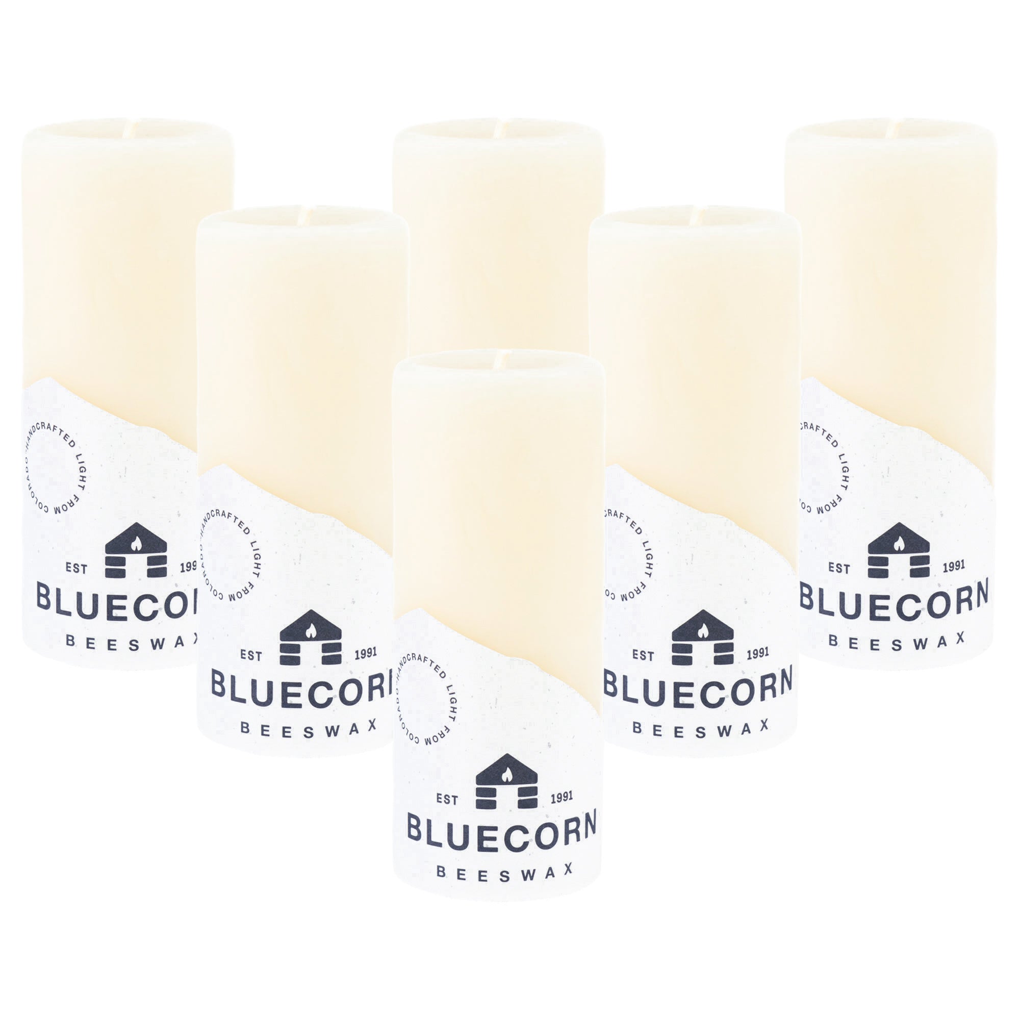Ivory Pure Beeswax Pillar Candles 2" x 4.5" Bulk 6-Pack (Save 10%)