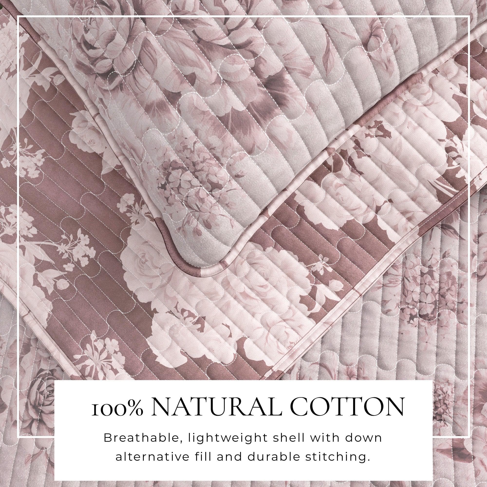 Floral Printed Cotton Quilt Set - Corin Collection