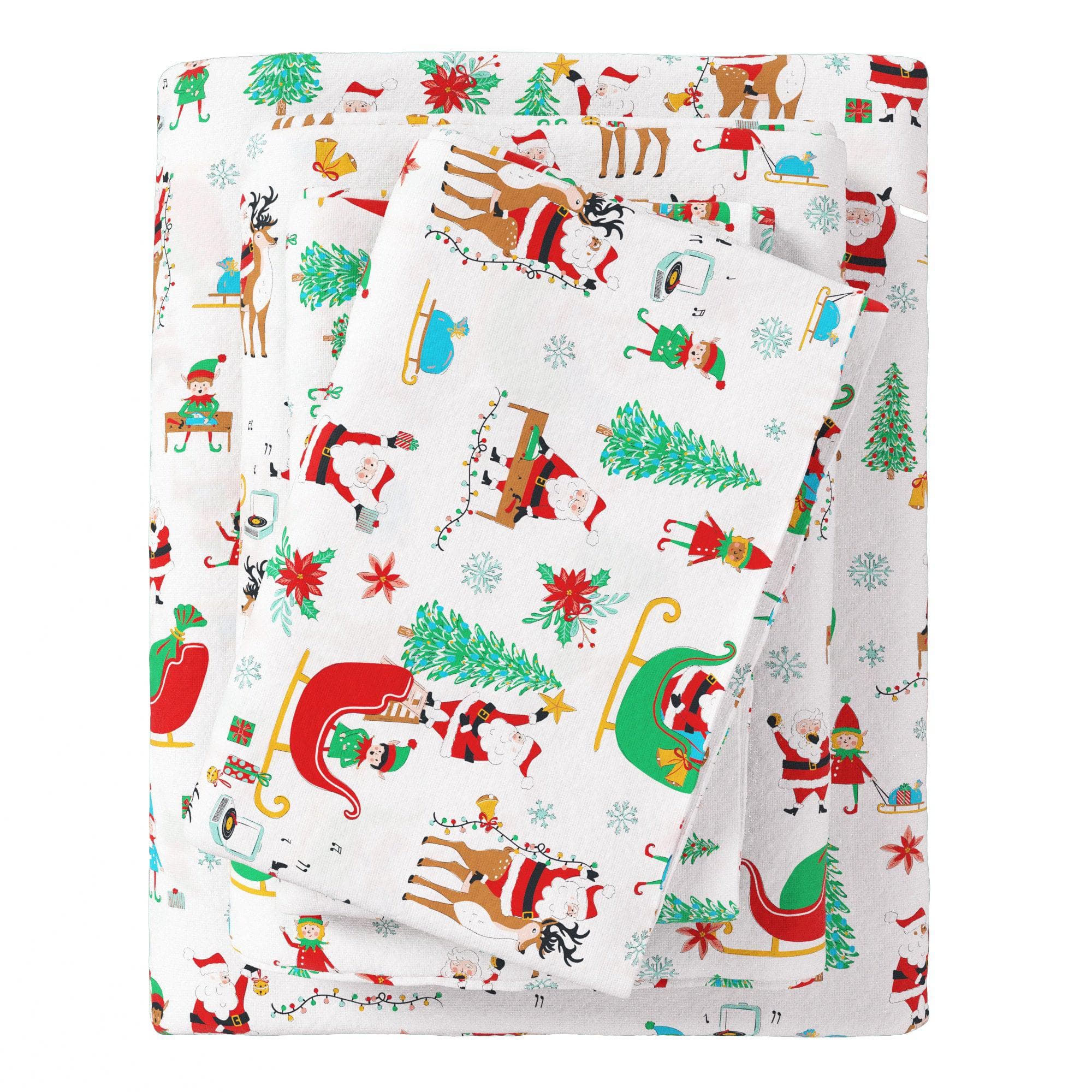 4-Piece Turkish Cotton Christmas Flannel Sheet - Whittaker Collection