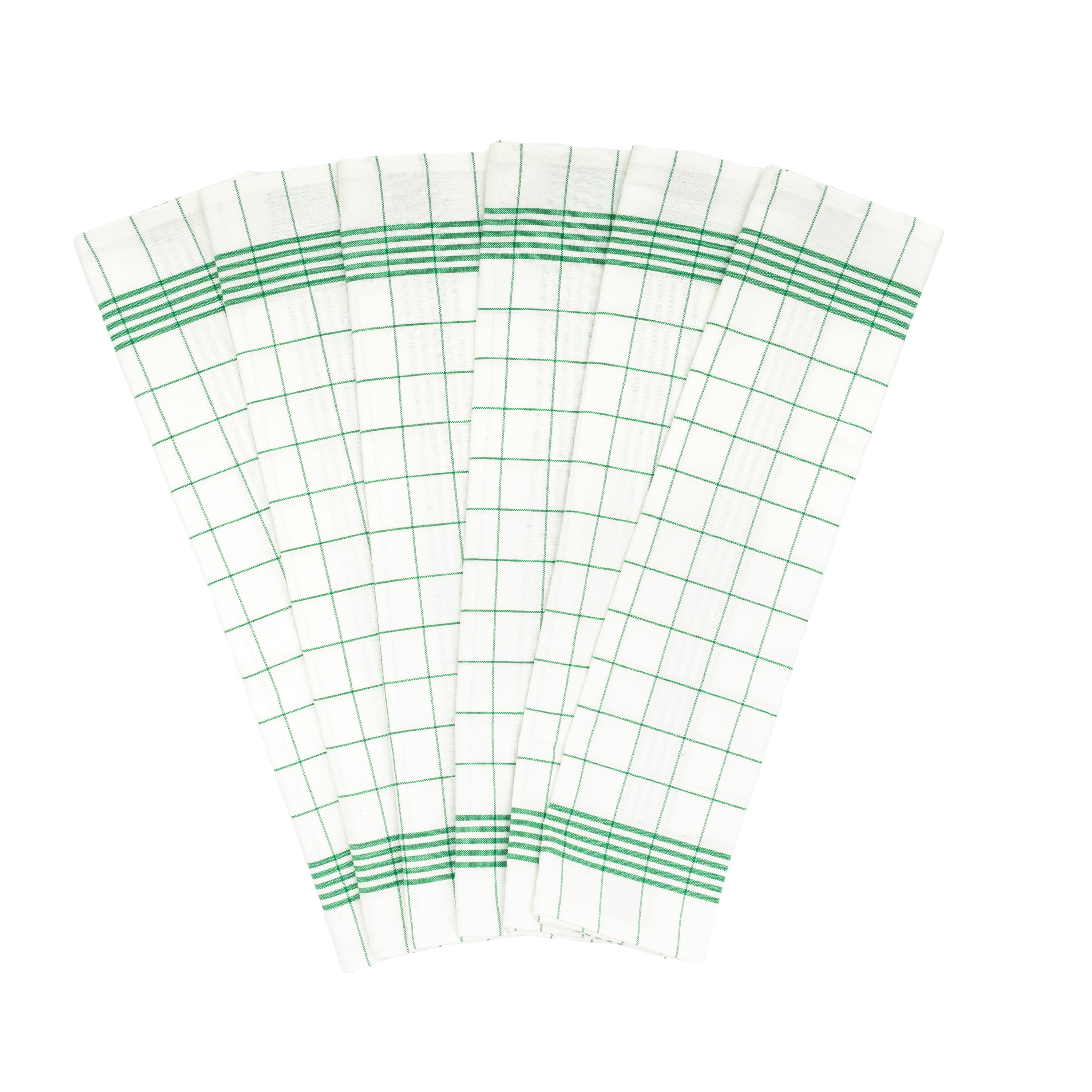 Windowpane Kitchen Towels Green