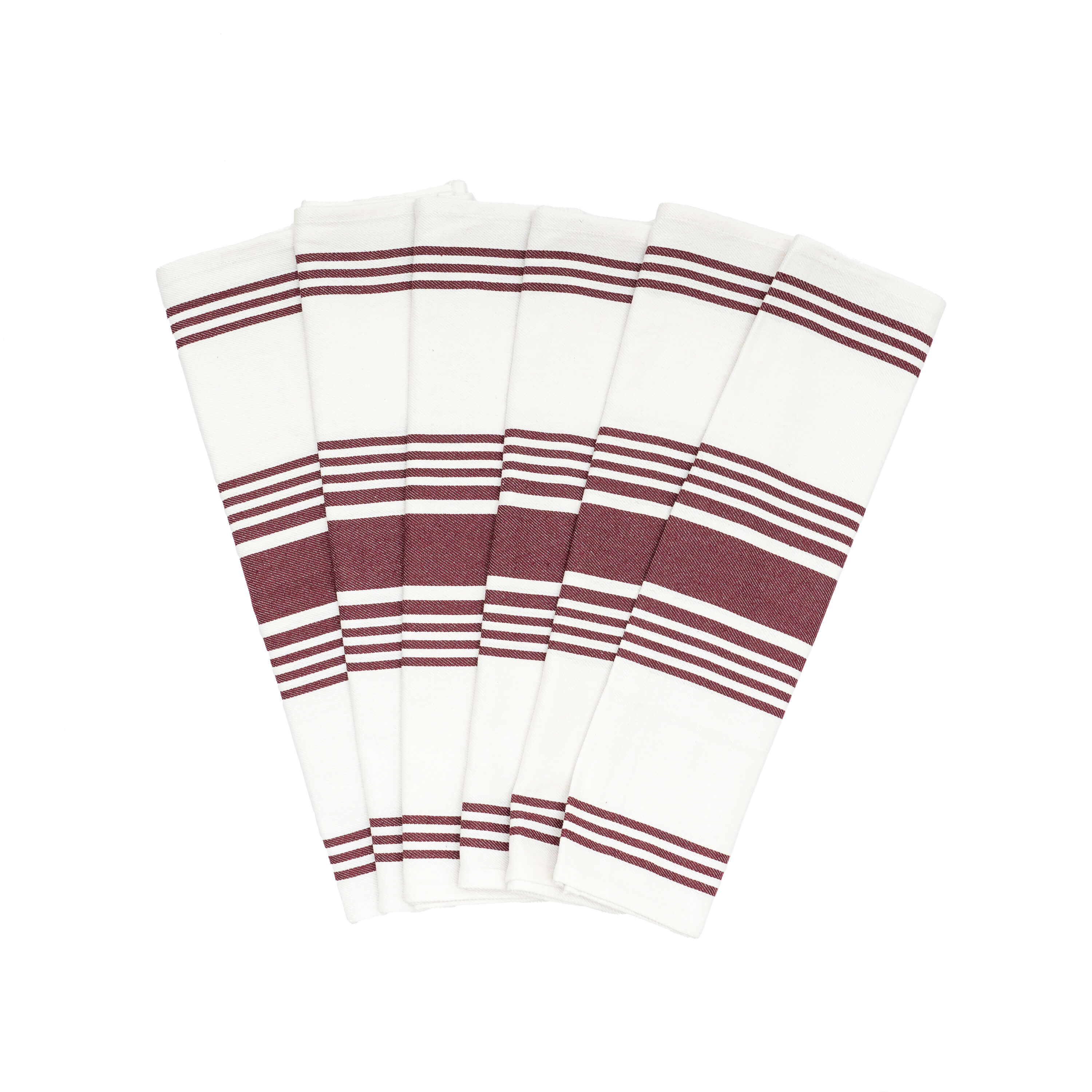 Striped Kitchen Towels Maroon