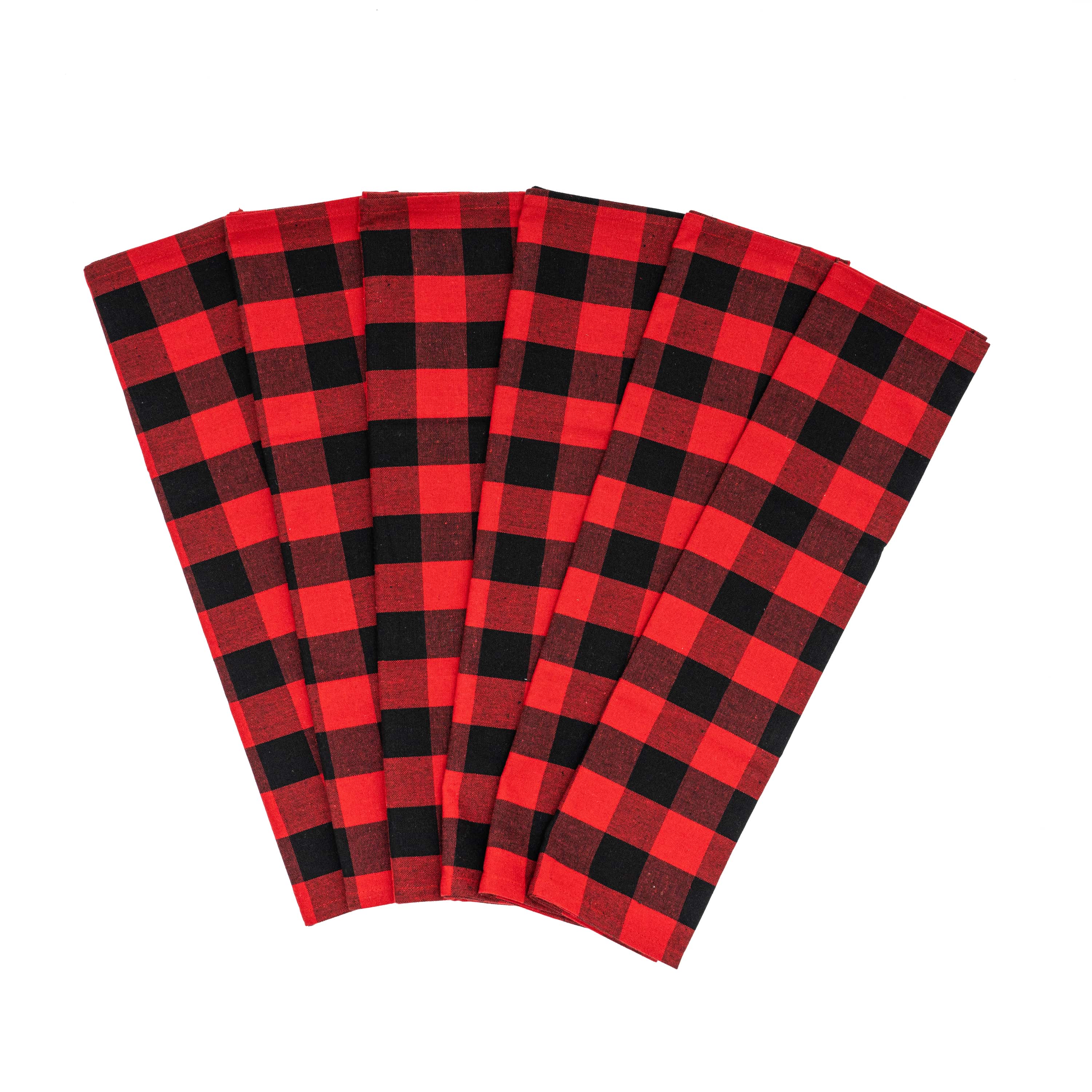 Plaid Kitchen Towels Red & Black