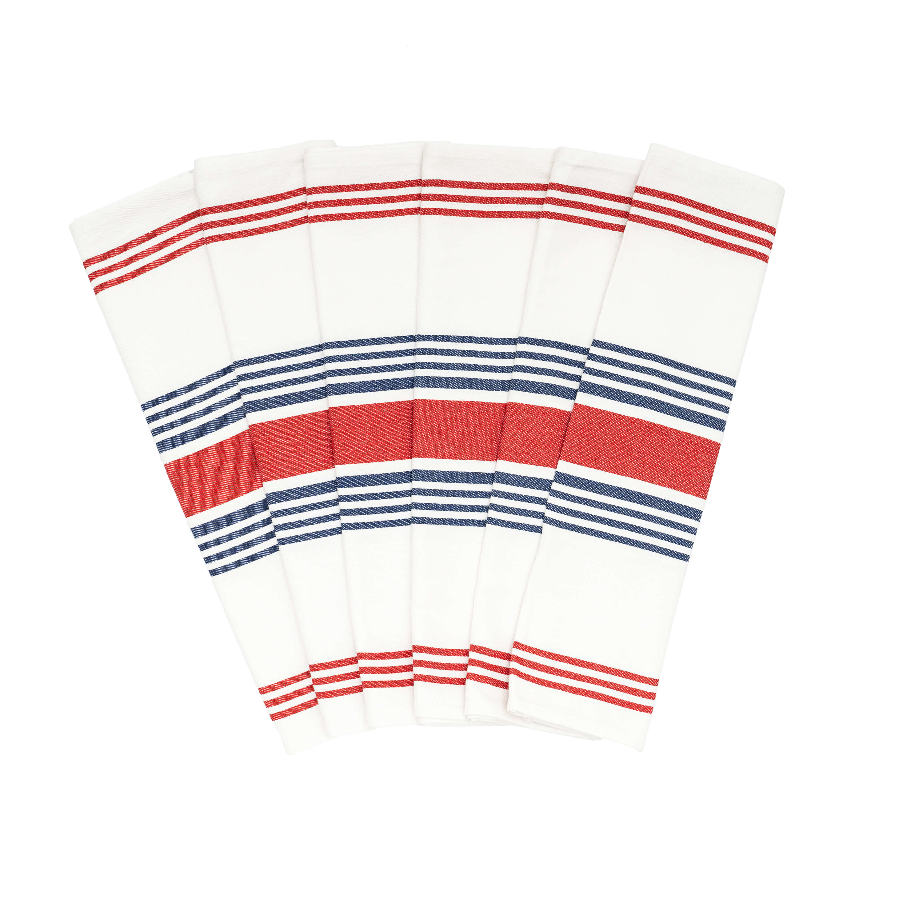 Striped Kitchen Towels Red & Blue