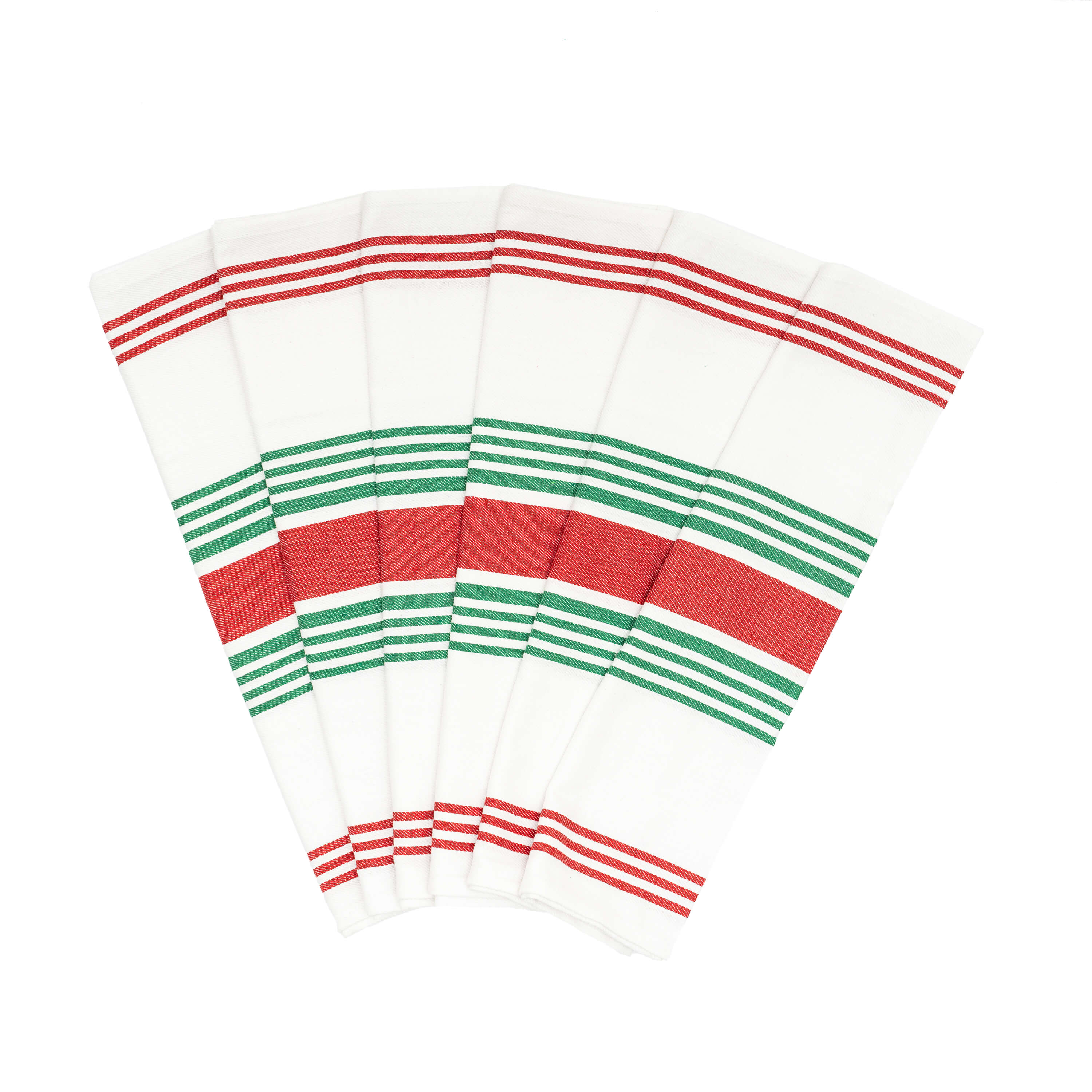 Striped Kitchen Towels Red & Green